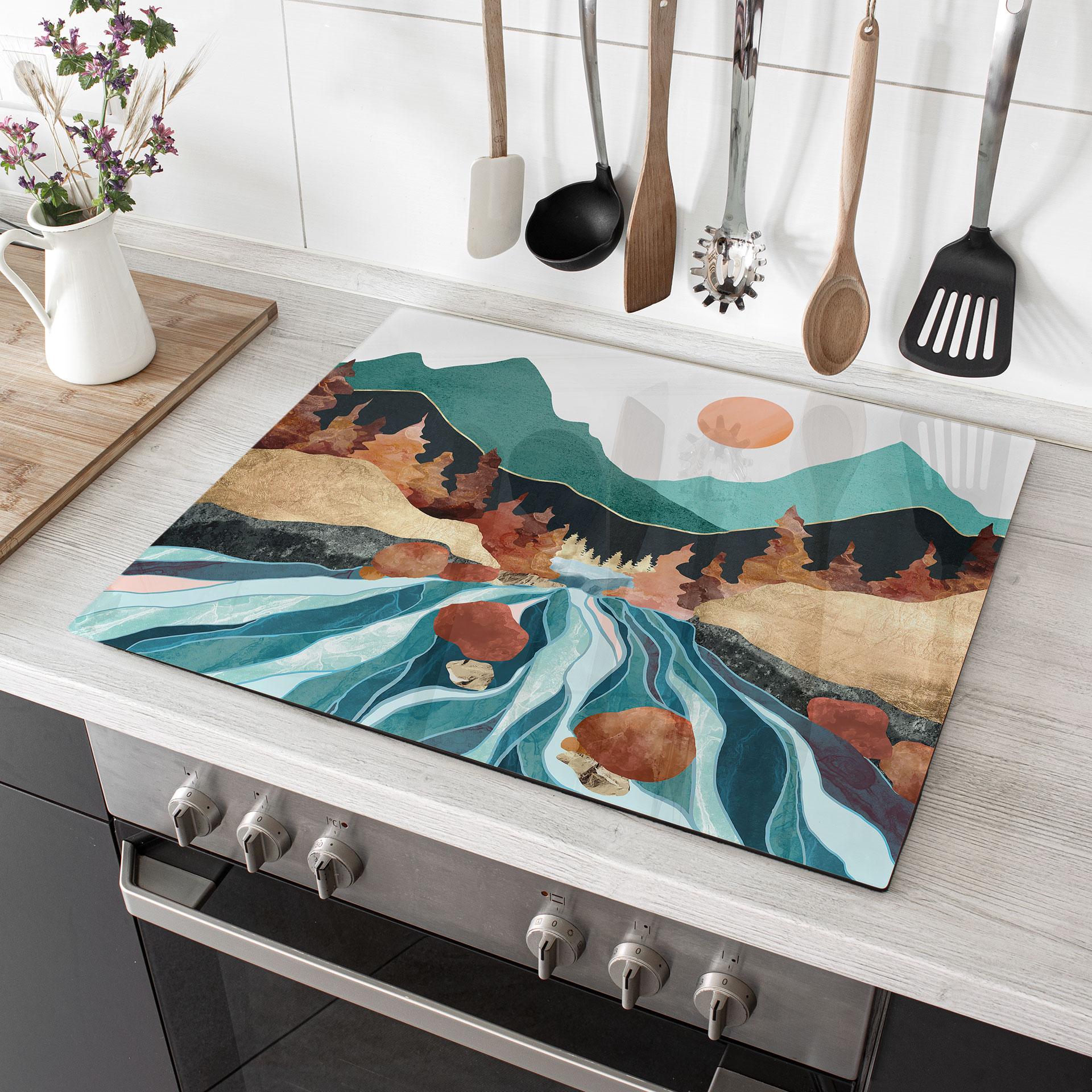 Dækslet til komfuret mountain country river - SpaceFrog Designs