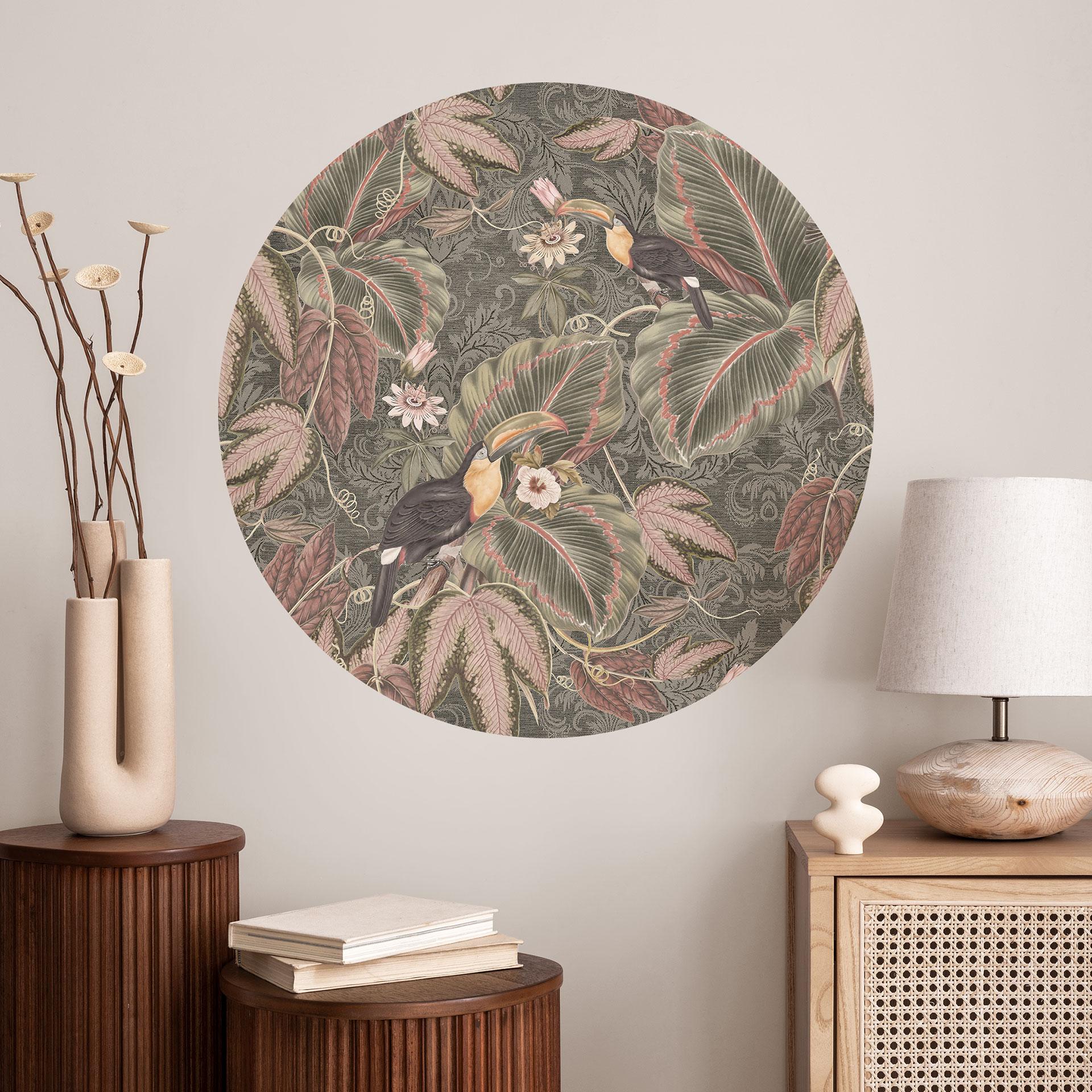 Tukan i tropisk skov Wallsticker - Bloomery Decor - Rund
