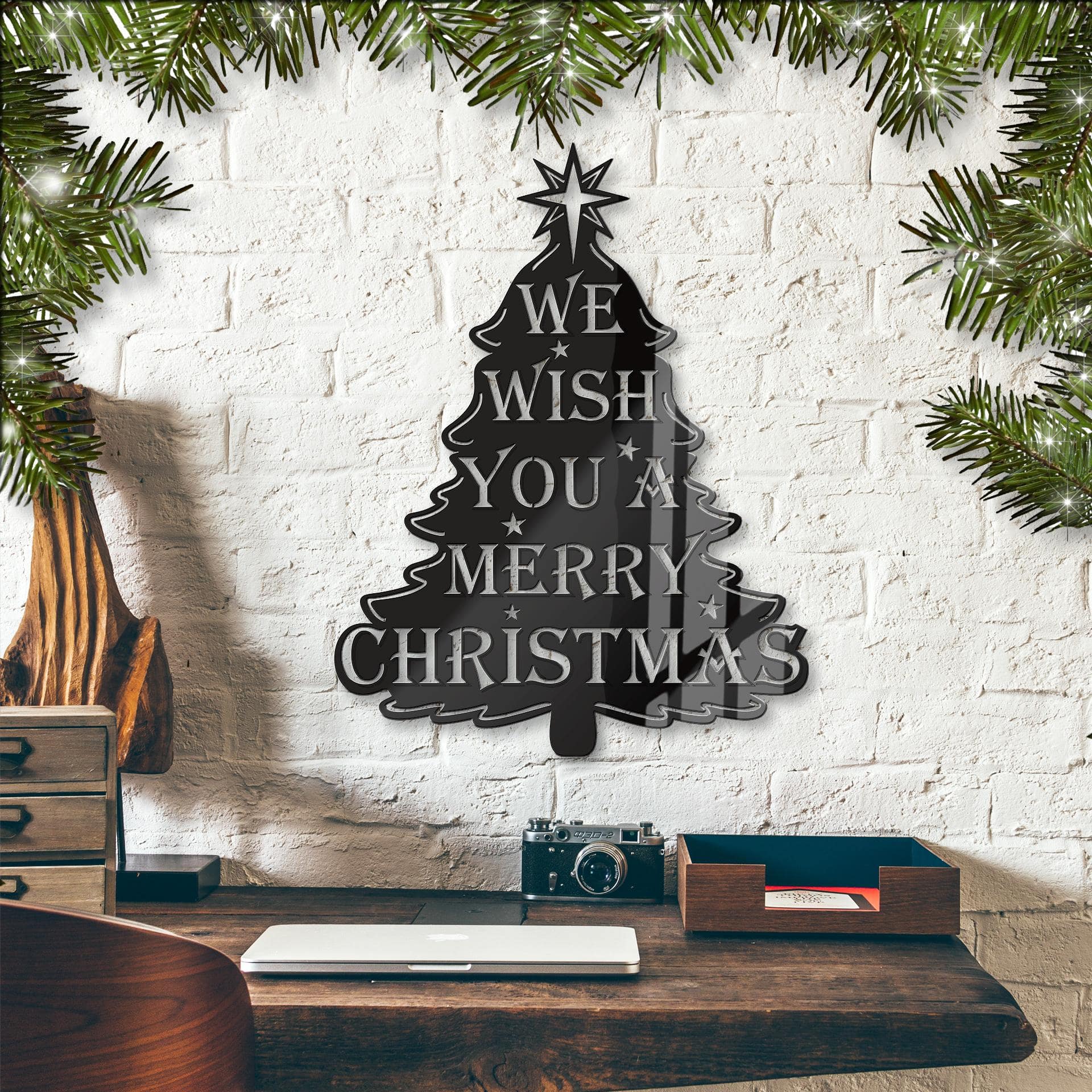 Decoración acrílica Le deseamos una feliz navidad
