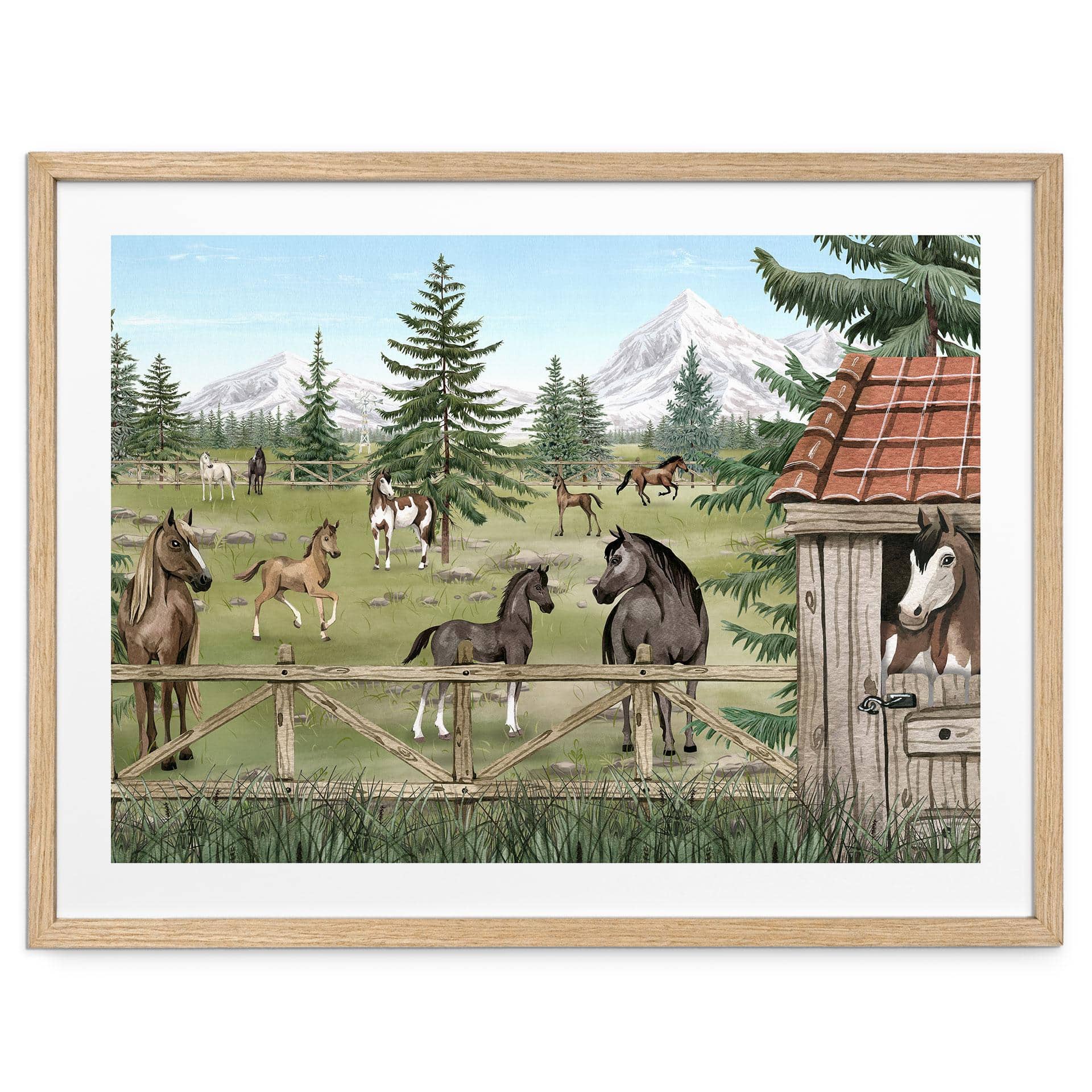 Poster Paardenwei in het Natuurpark - Oliver Robins