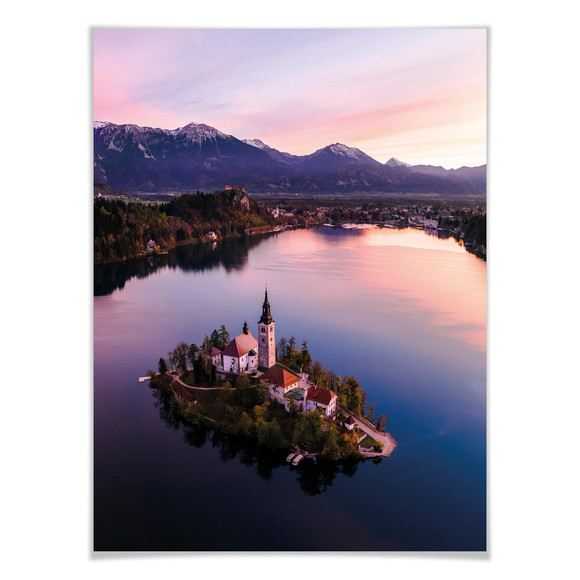 Plakat Colombo - Jezioro Bled w Słowenii