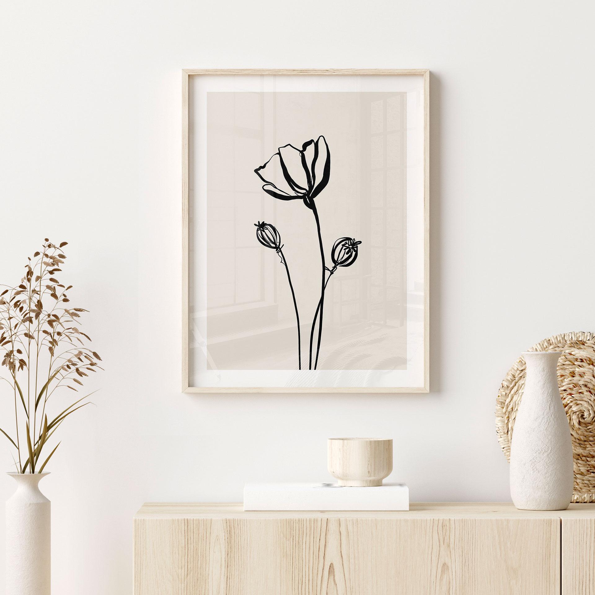 Plakat Line Art Poppy - Cats & Dotz