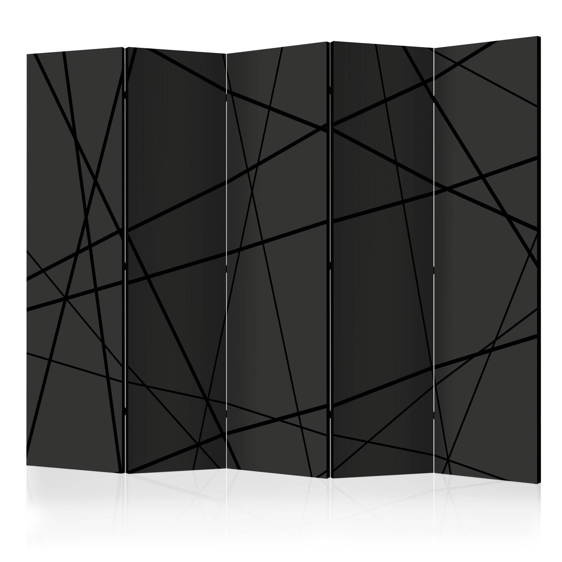 Divisorio per sala - Ragnatela scura, 3 pezzi