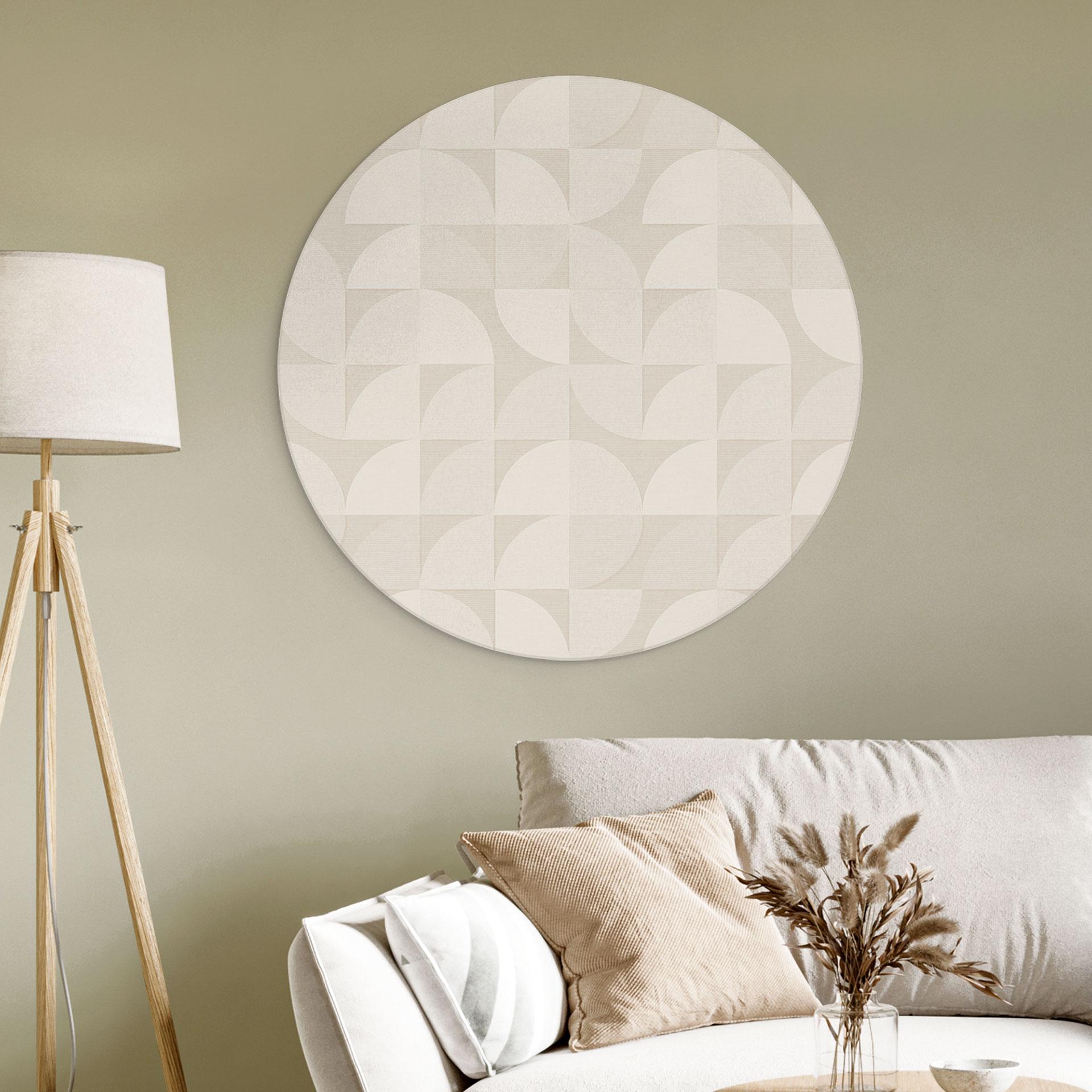 Halvcirkelformet Billede i retrostil - Bloomery Decor - rund – print på aluminium (Alu-Dibond)