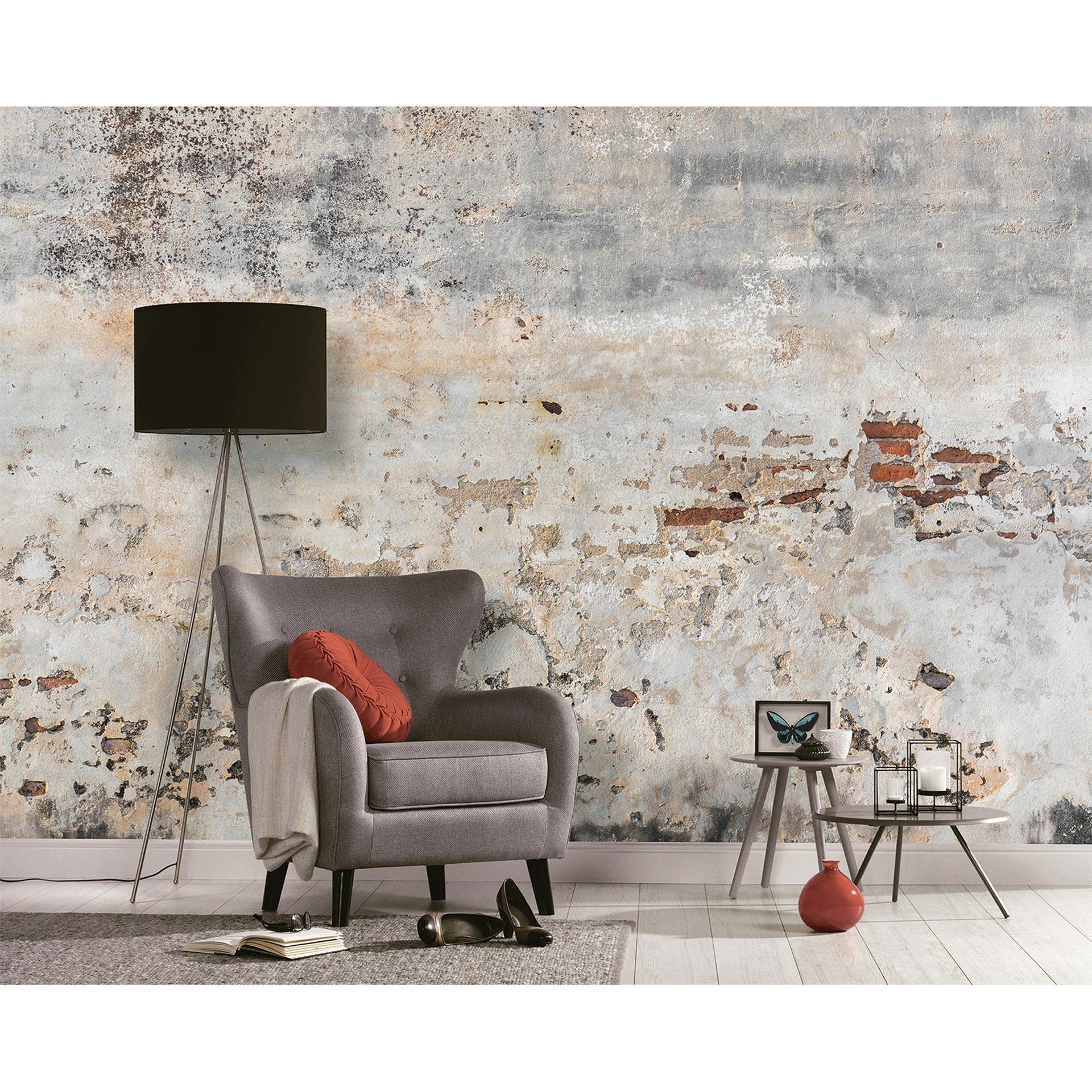 grå og brun non-woven tapet Designwalls non-woven tapet Old Wall moderne sten look