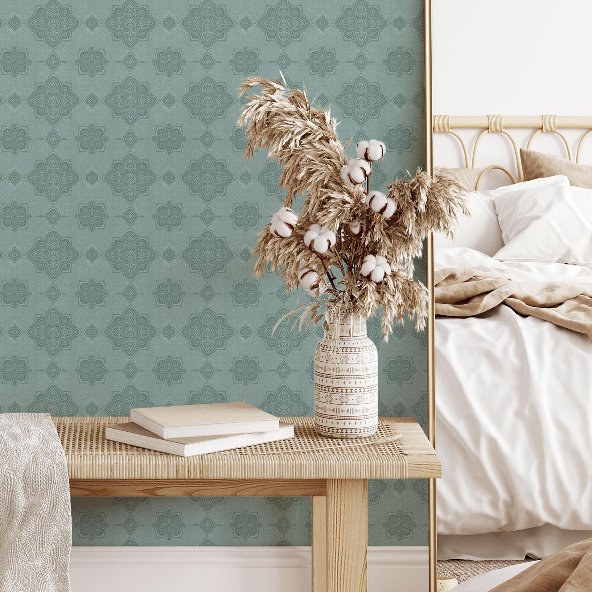 Patroonbehang Patroonbehang Marrakech groen - Bloomery Decor