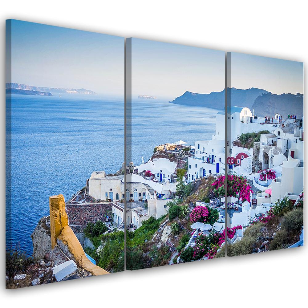 3 stykke lærredstryk, Grækenland Santorini