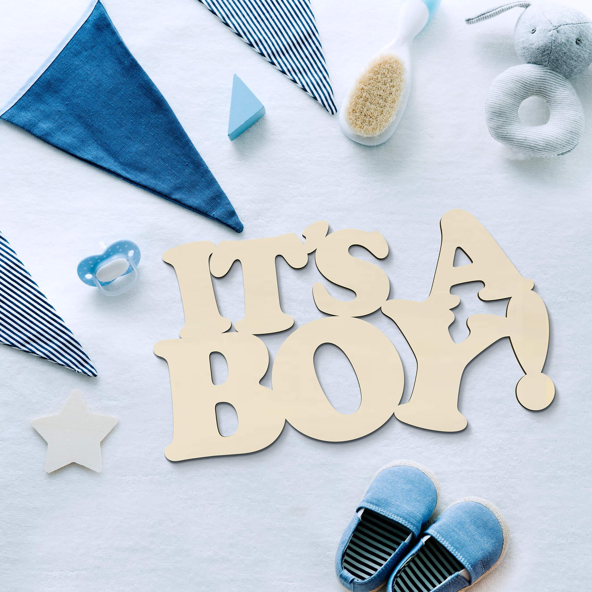 Decoración en madera de álamo - It's a Boy