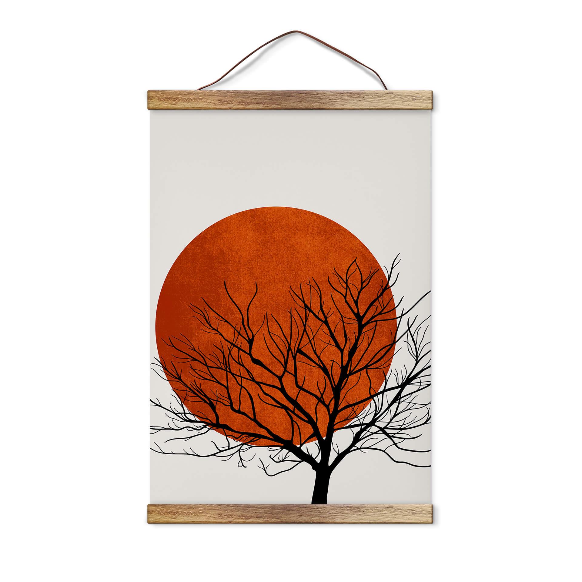 Kubistika Tekstil plakat - Varm solnedgang