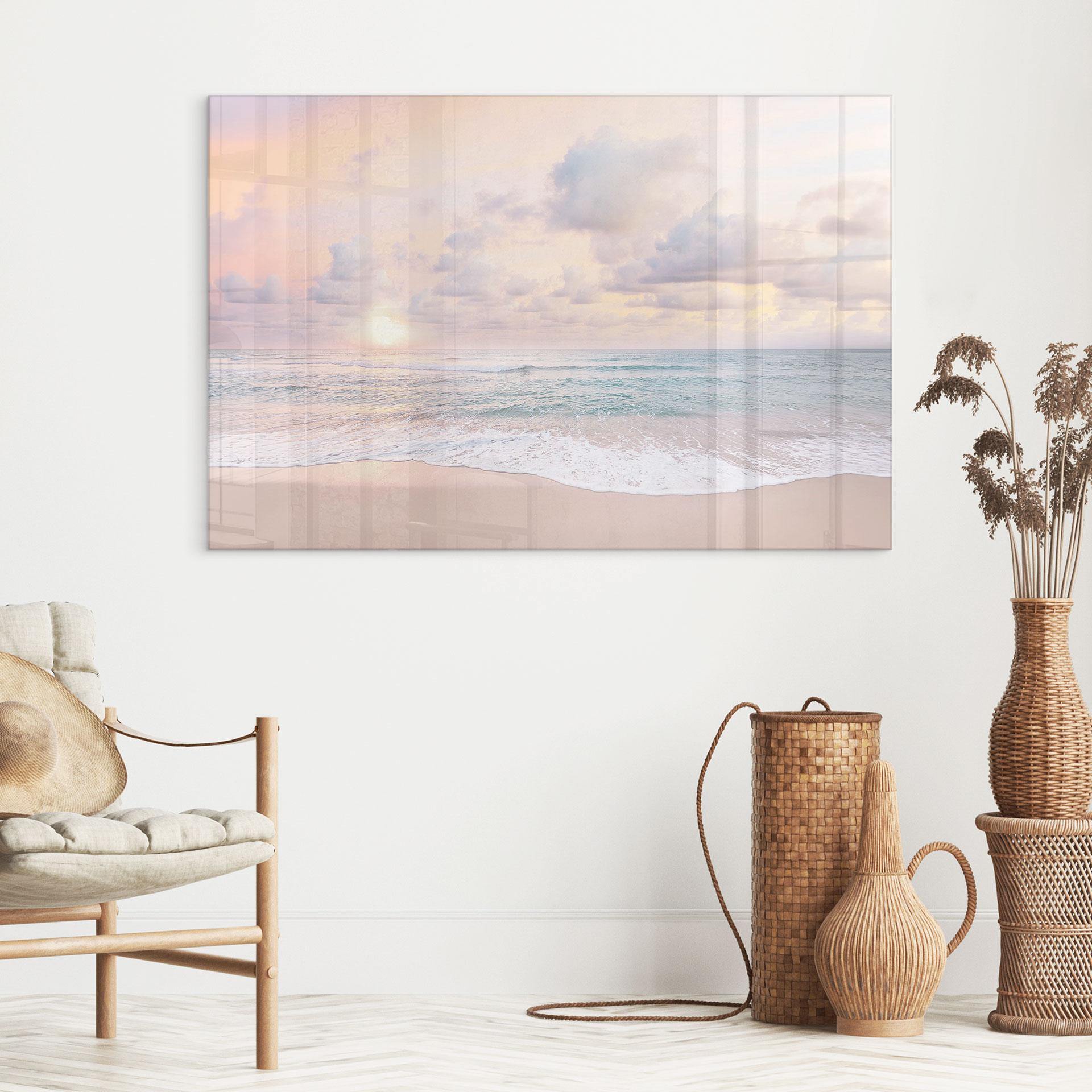 Acrylglasbild Sonnenuntergang über Strand und Meer - Sisi & Seb