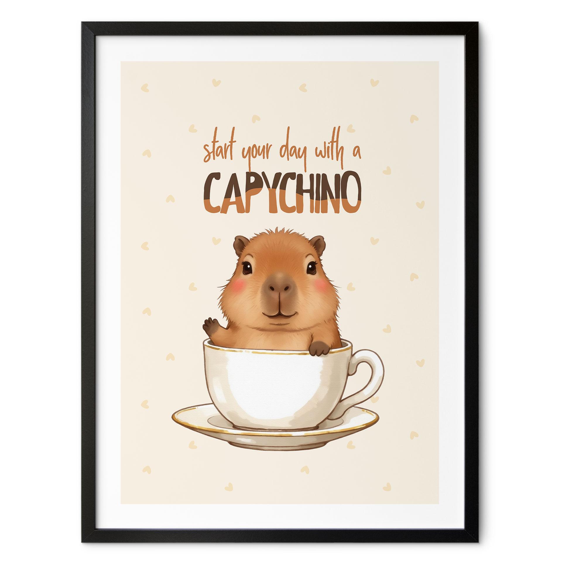 At sige plakat Capybara i kaffe - Capychino