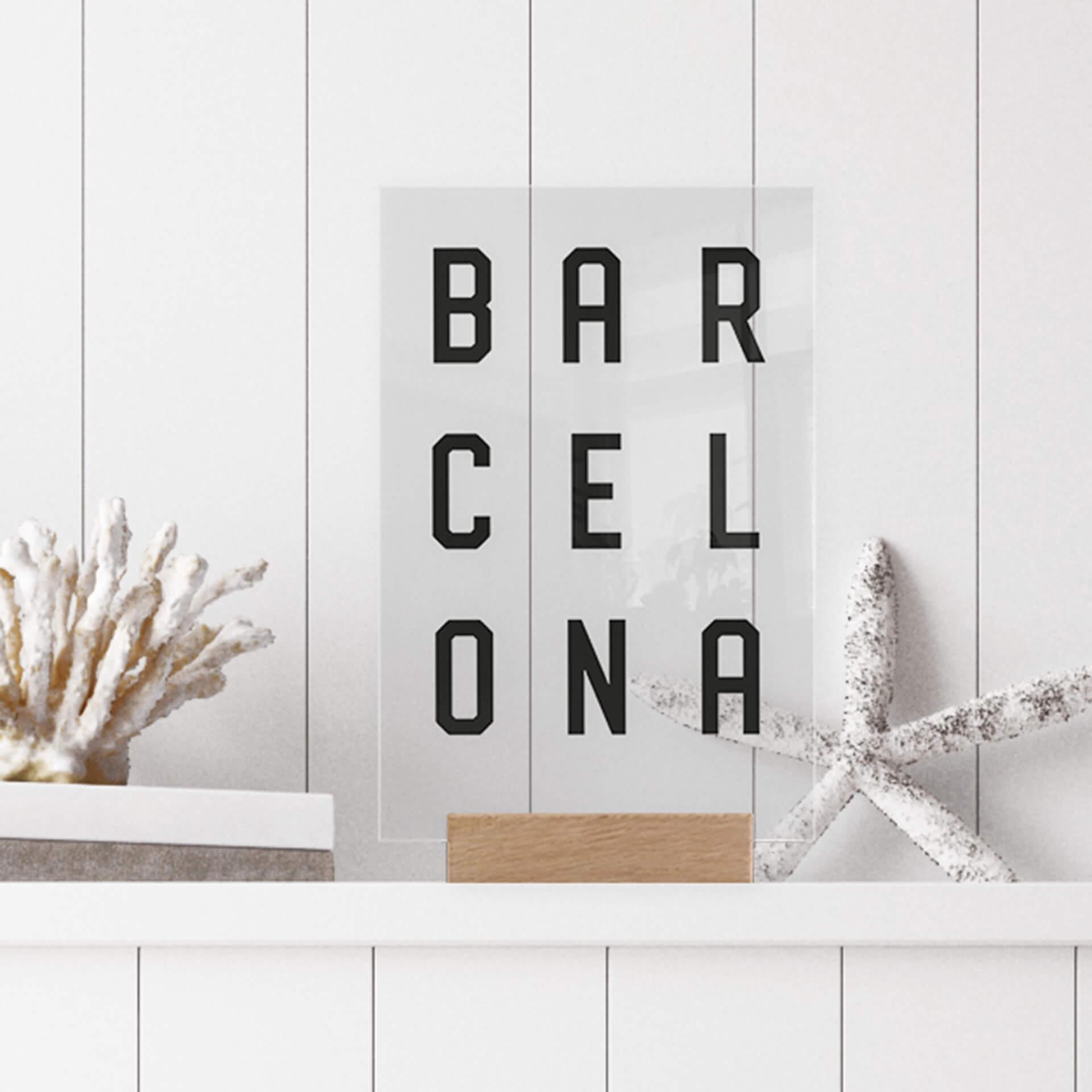 Decoro acrilico + supporto Barcellona