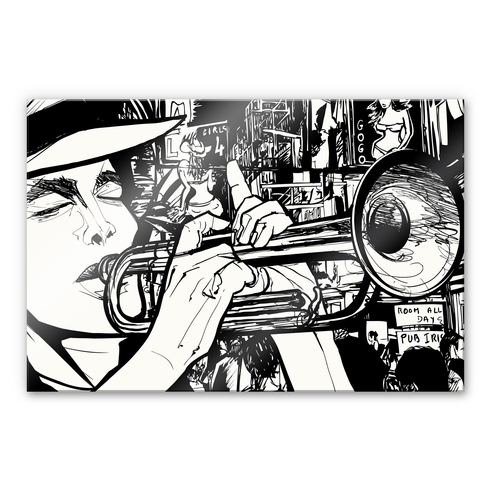 Akrylbillede Sound of a Street Musician
