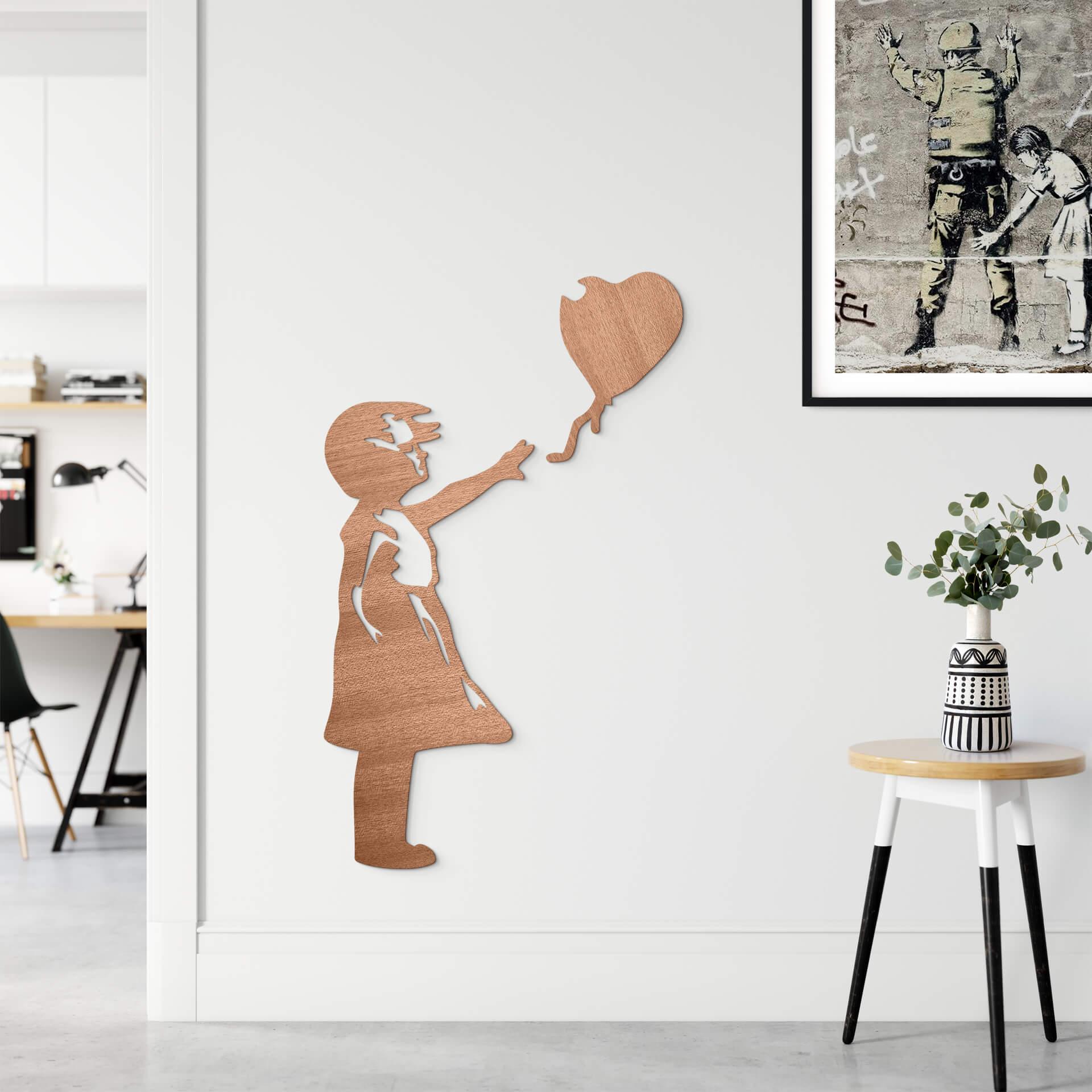 Trædeko Mahagoni - Banksy - Girl with the red balloon