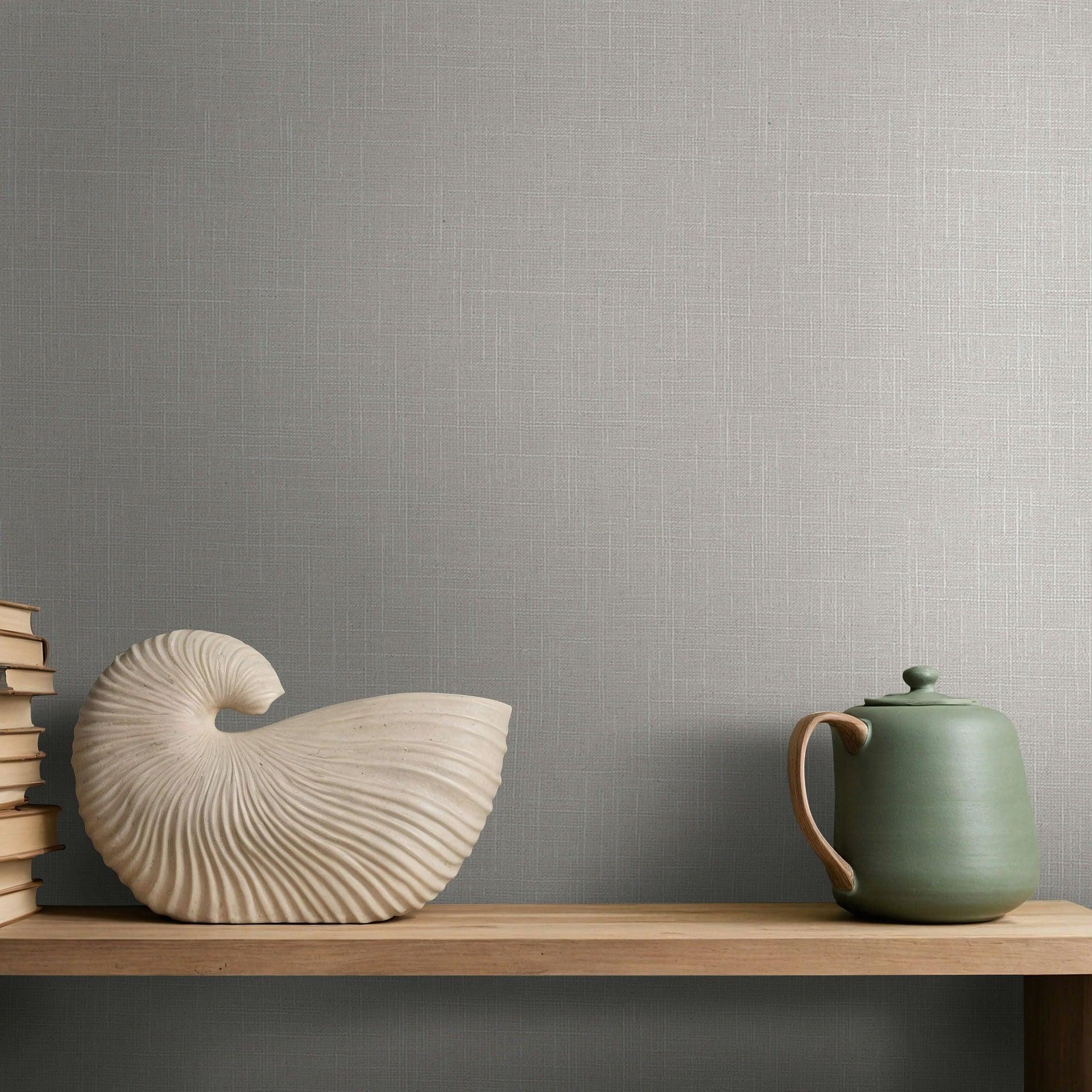 Vliesbehang, structuur effen modern mat in bruin