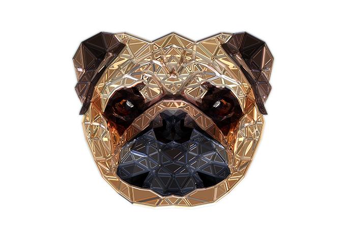 Muursticker Metallic Mops