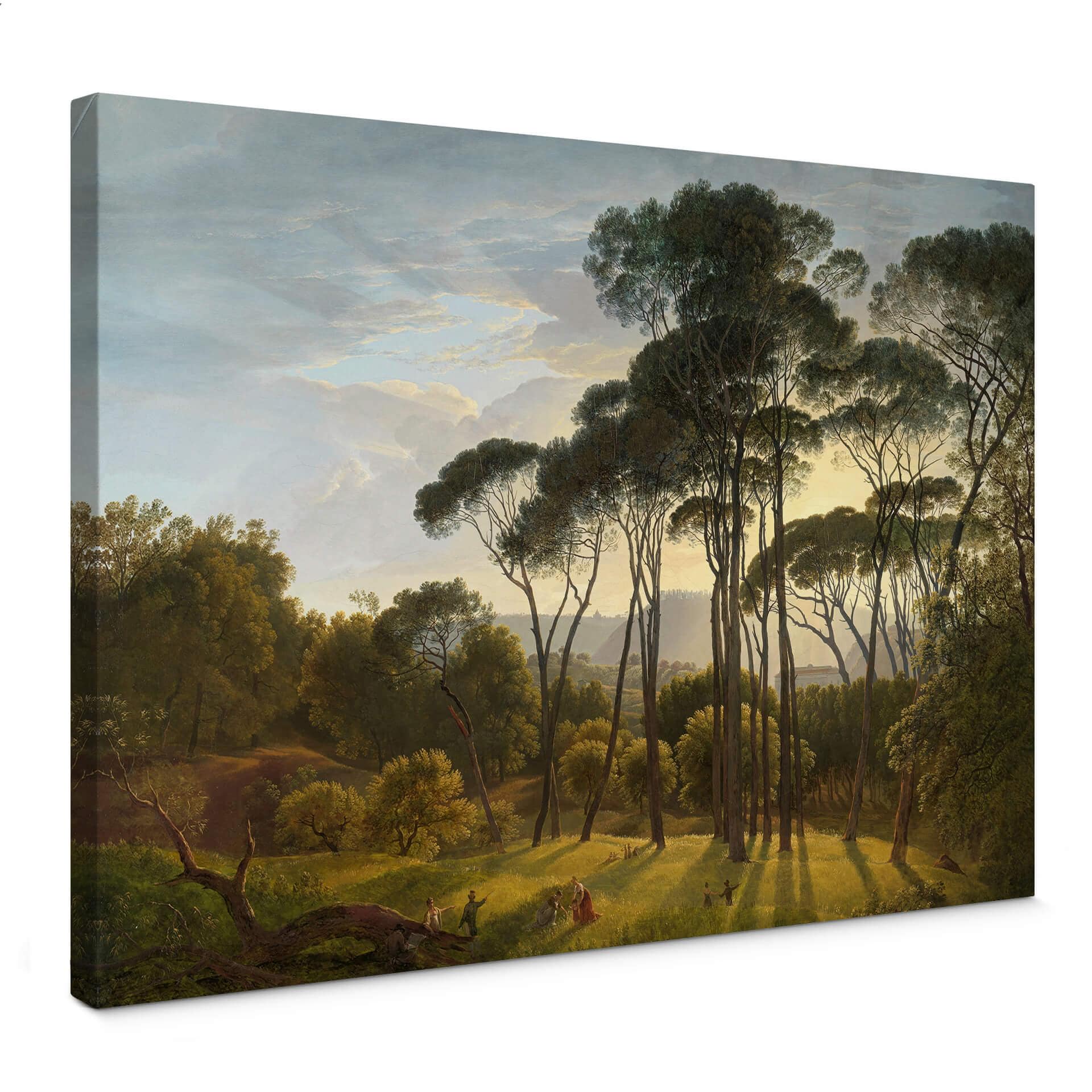Lienzo Voogd - Paisaje italiano con pinos paraguas