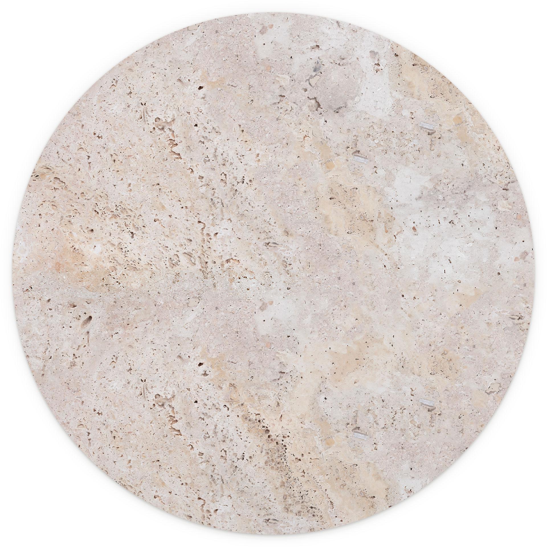 Textuur van een beige stenen muurschildering - Pictufy Studio - Rond - vliesbehang/zelfklevend vlies