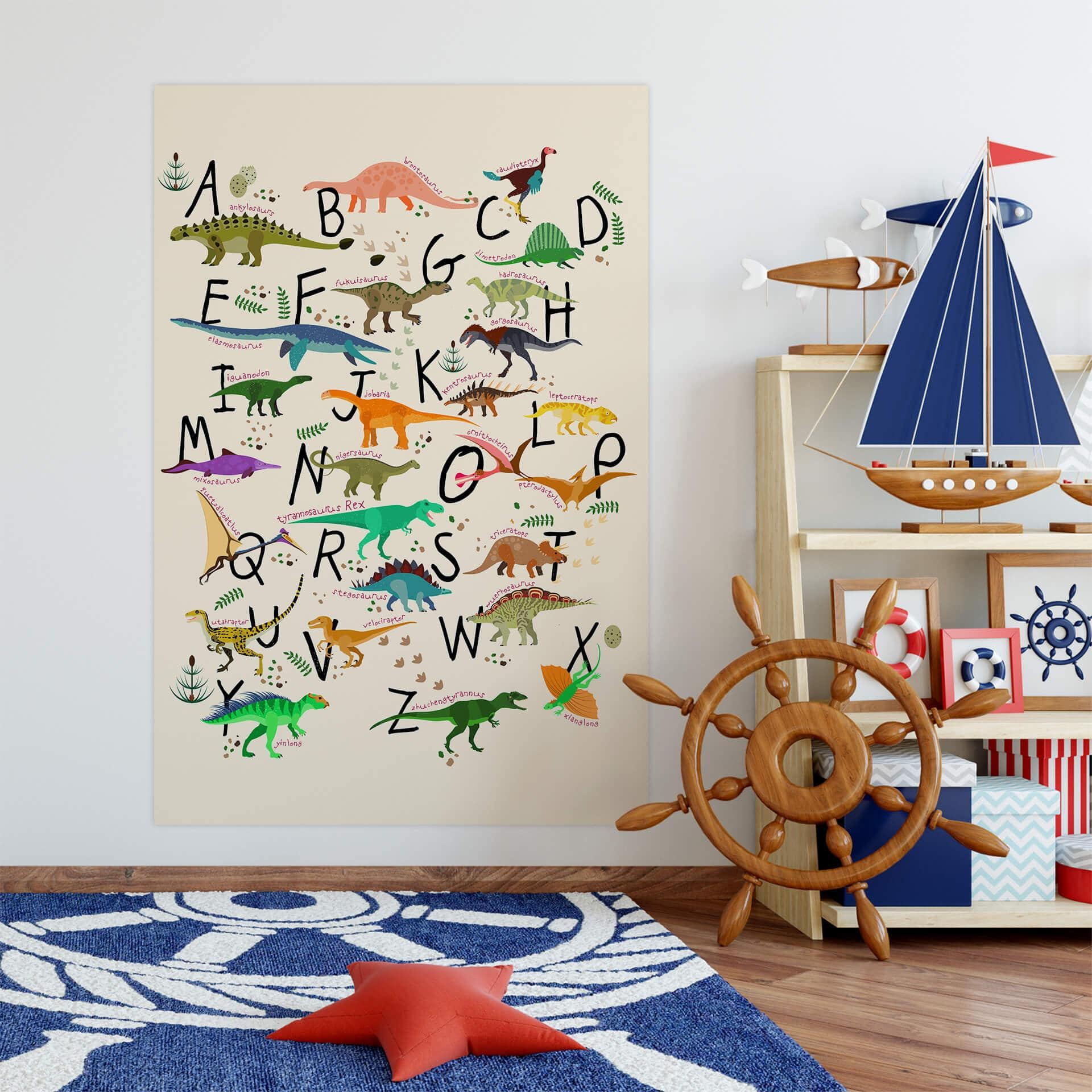 Wallprint - Alfabeto dinosauri