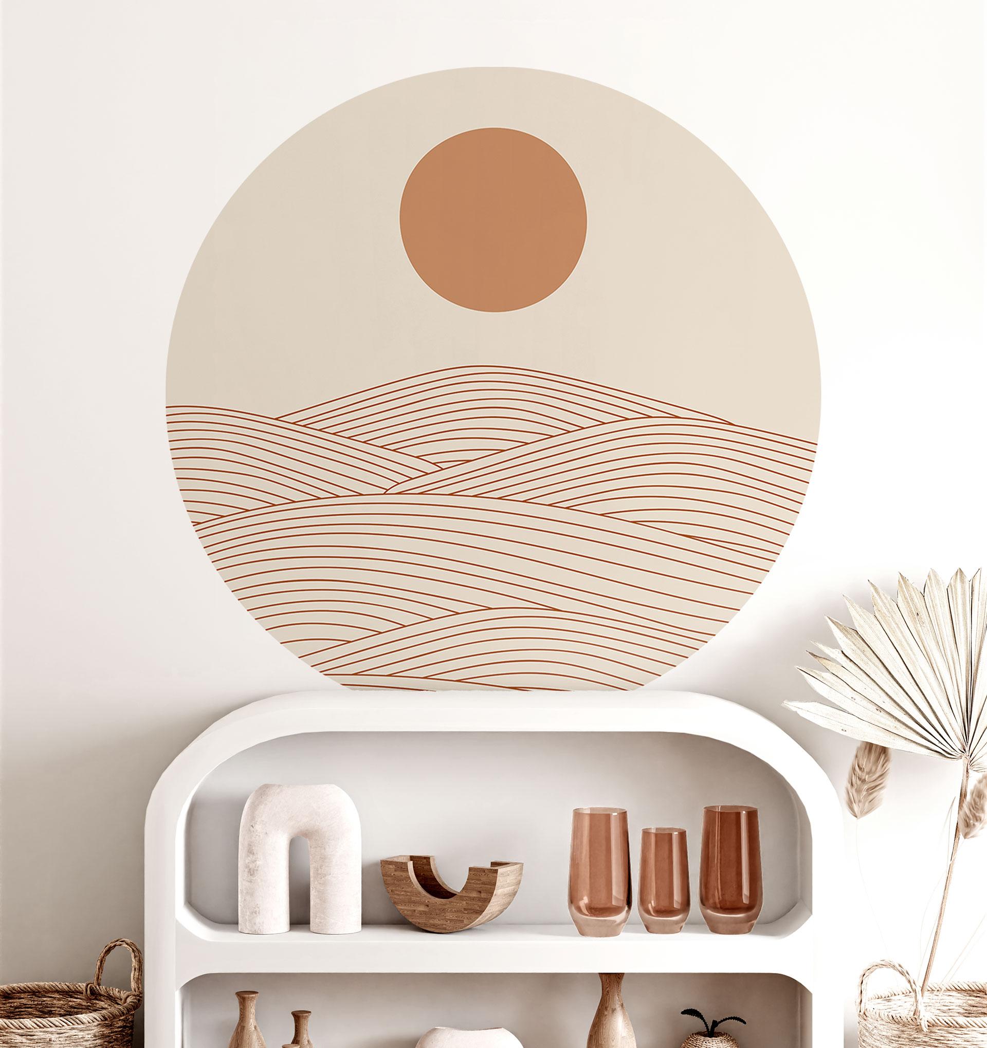 Wall Sticker Solopgang over den abstrakte ørken - Playell