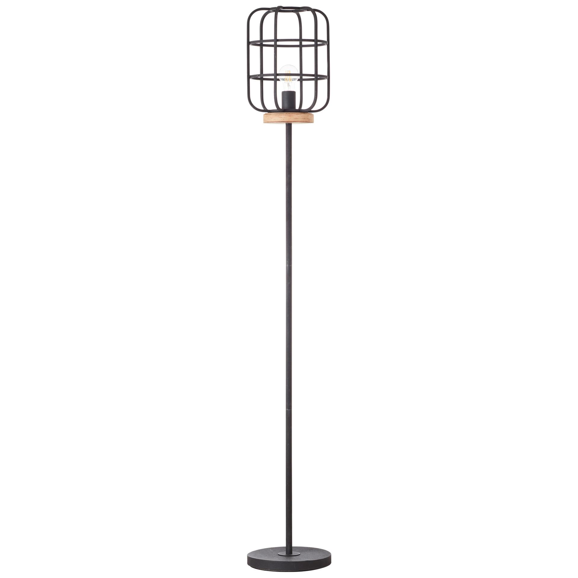 Stehleuchte Inga, braun, 163 x 25 cm, Holz Stehlampe
