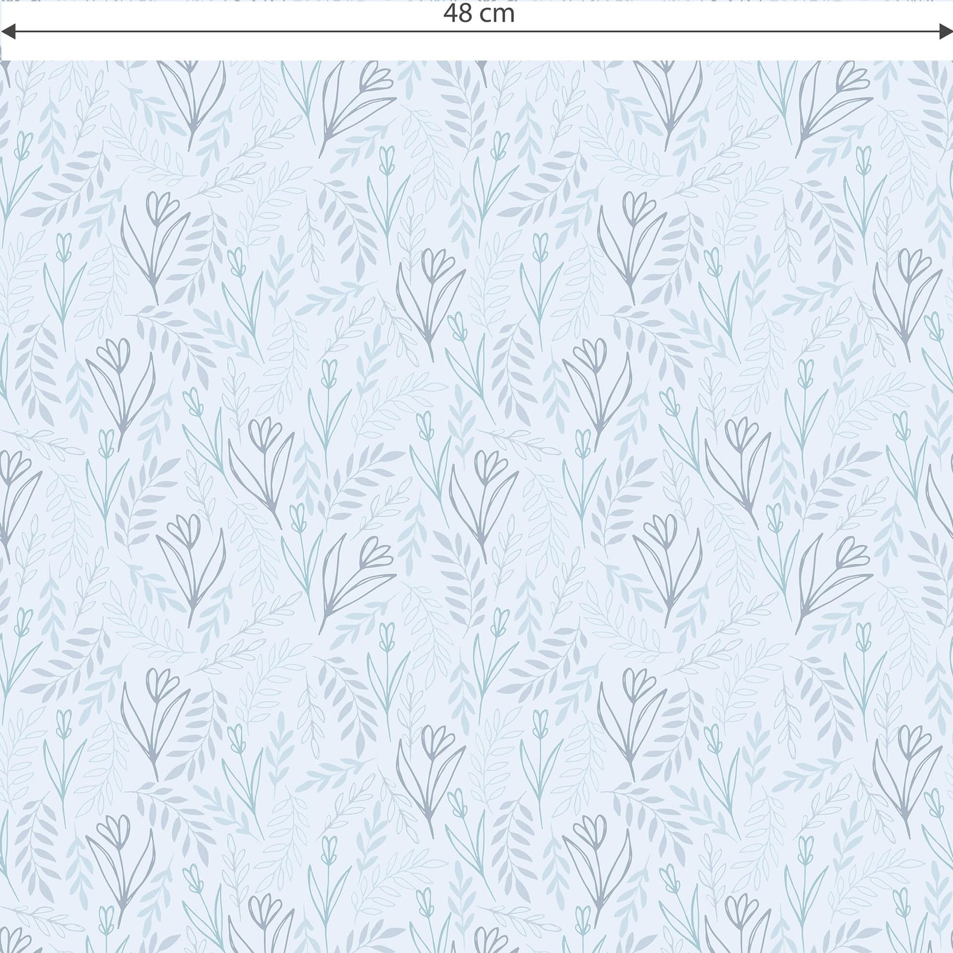 Patroonbehang Graphic Flowers - blauw
