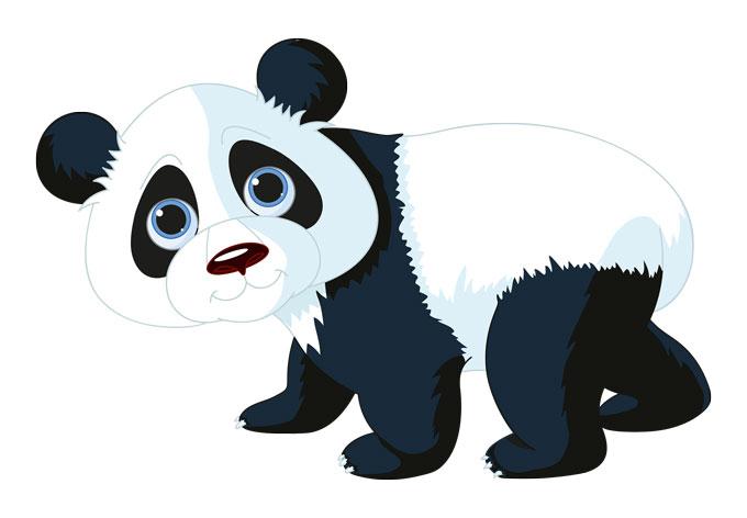 Fensterdekor Laufender Panda