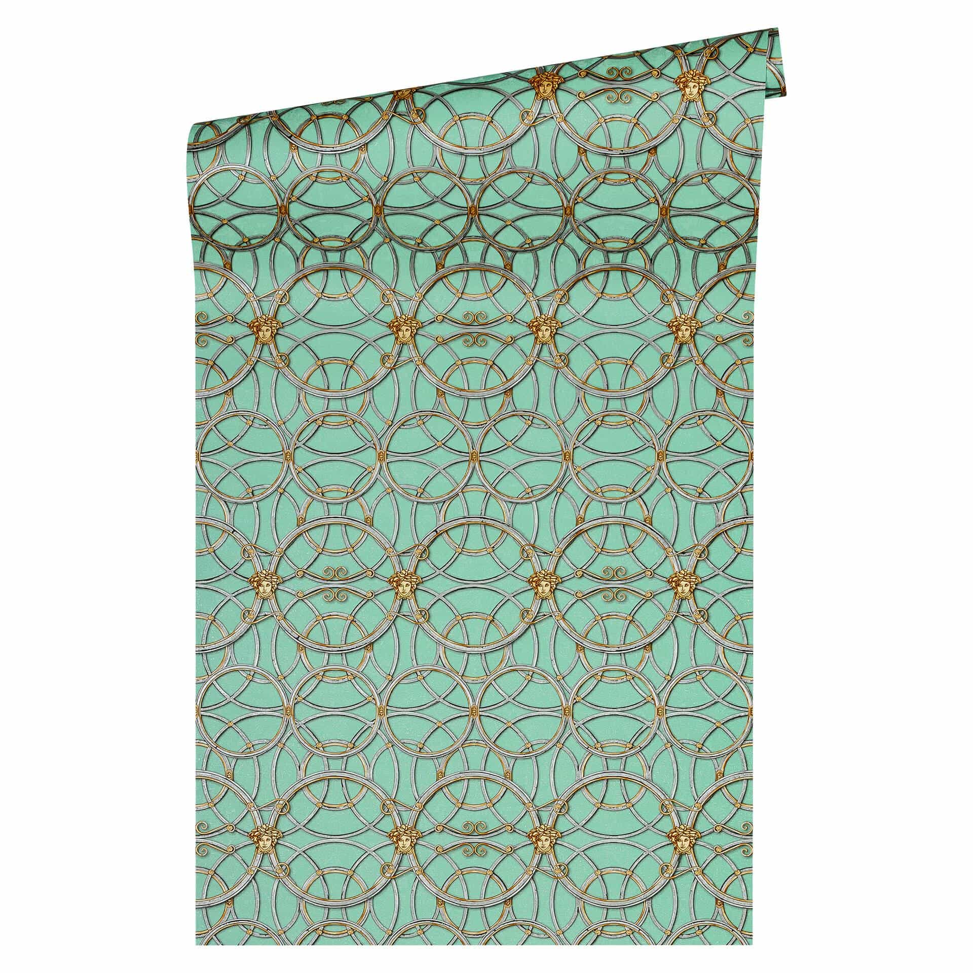 Versace Papier peint de designer - Vert, or
