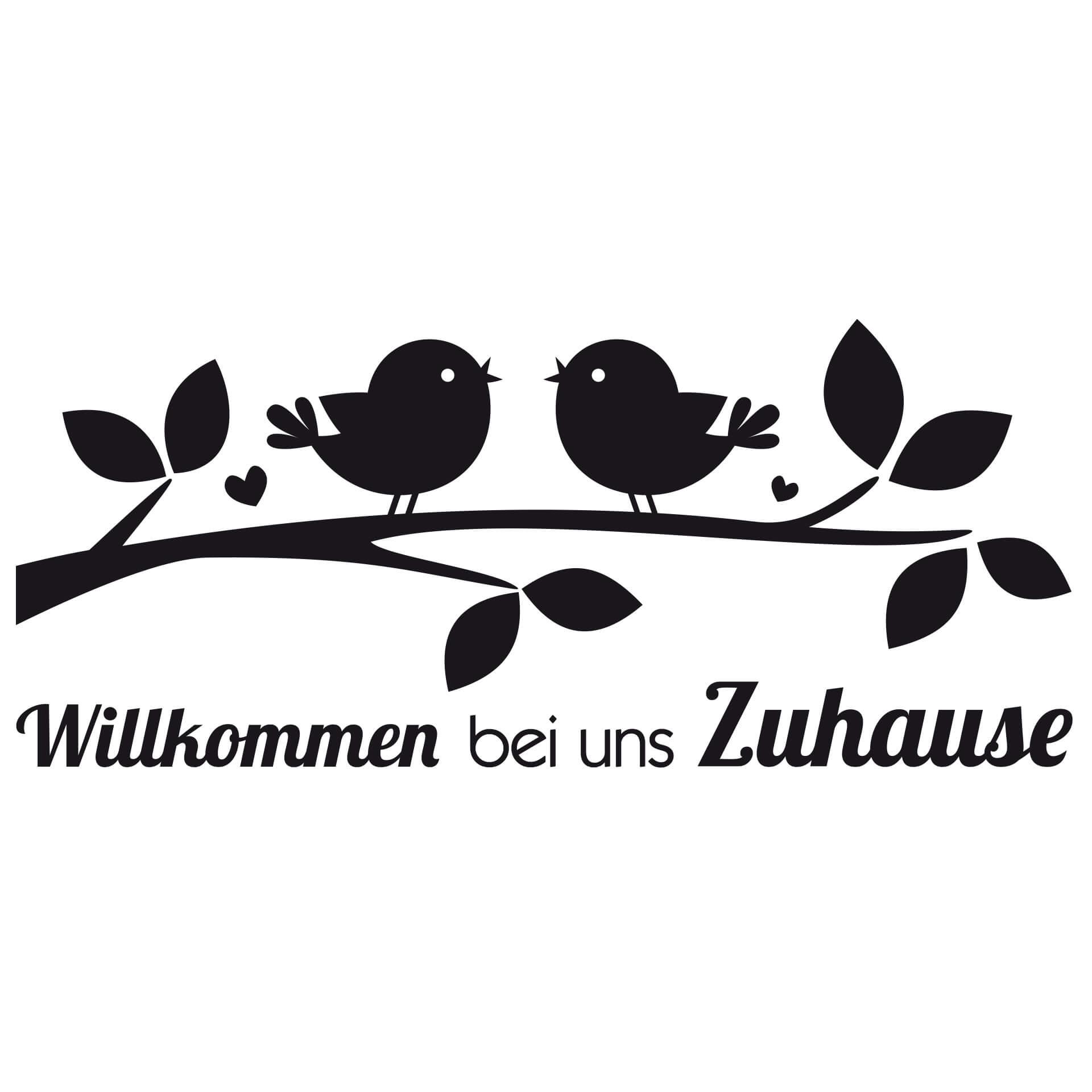 Wandtattoo Willkommen bei uns Zuhause inkl. 5 Bilderrahmen