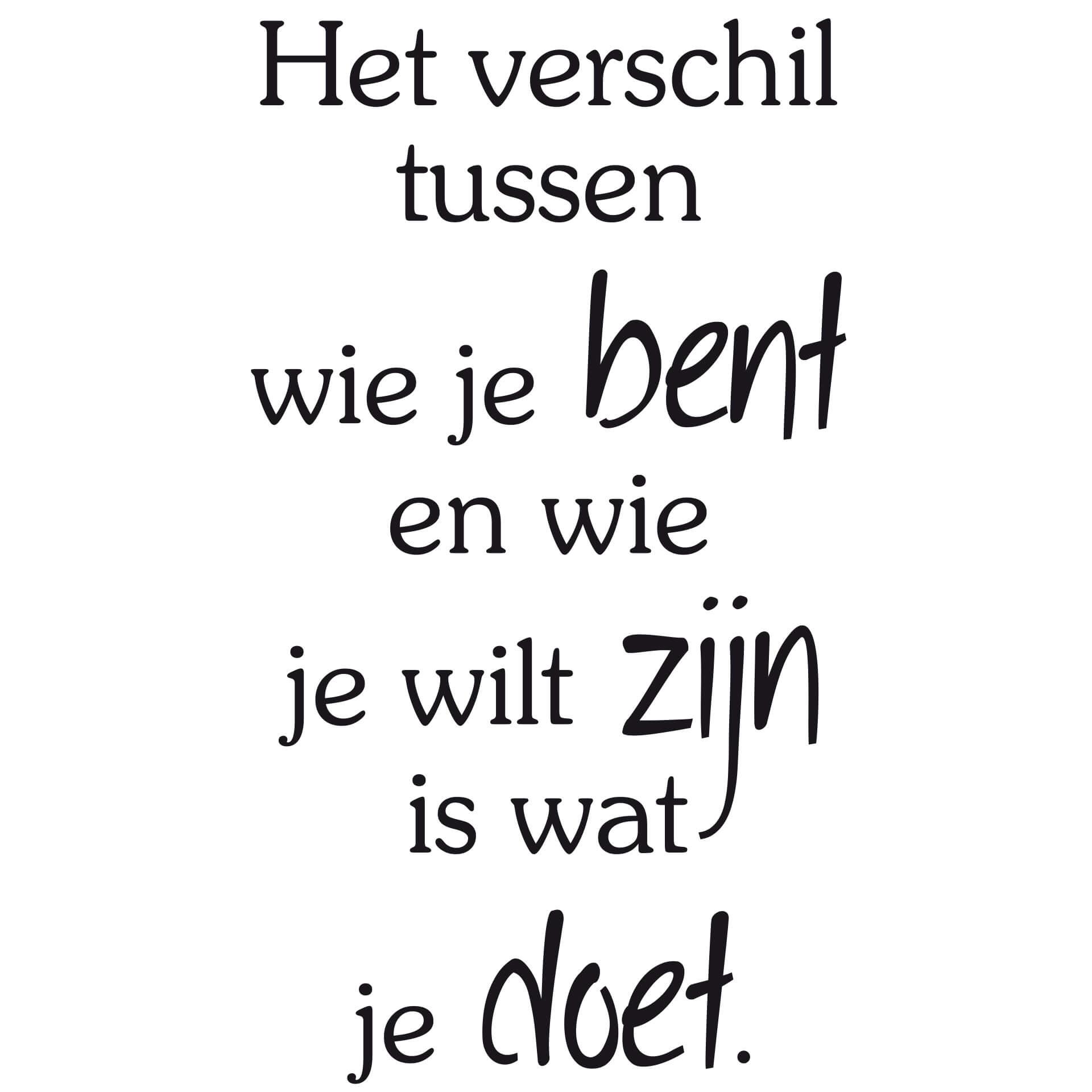 Wandtattoo Het verschil tussen...