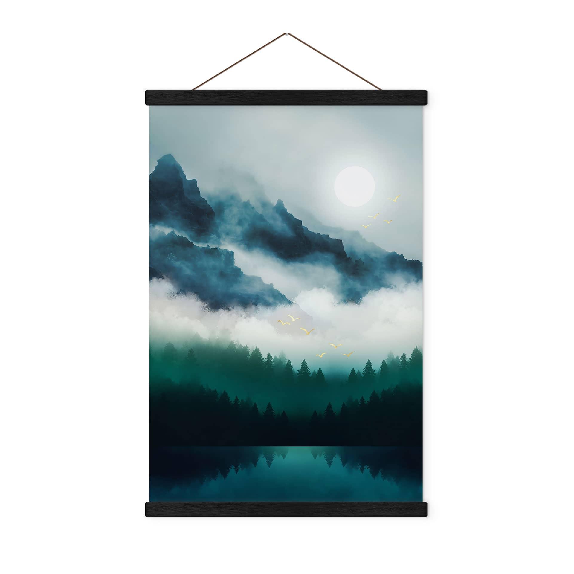 Tekstil plakat Tåget landskab om natten - SpaceFrog Designs