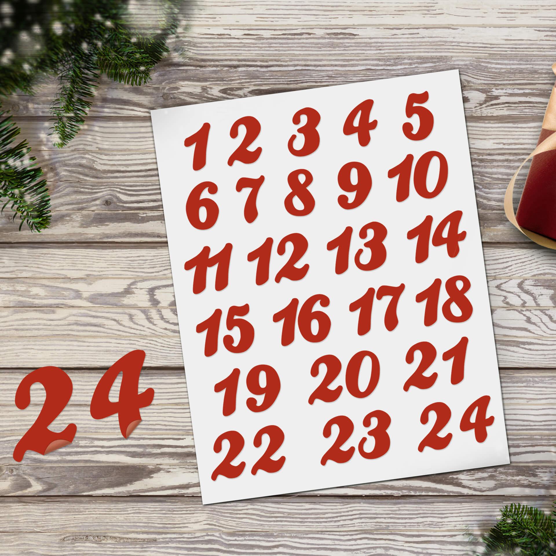 Sticker Adventskalender Zahlen 01