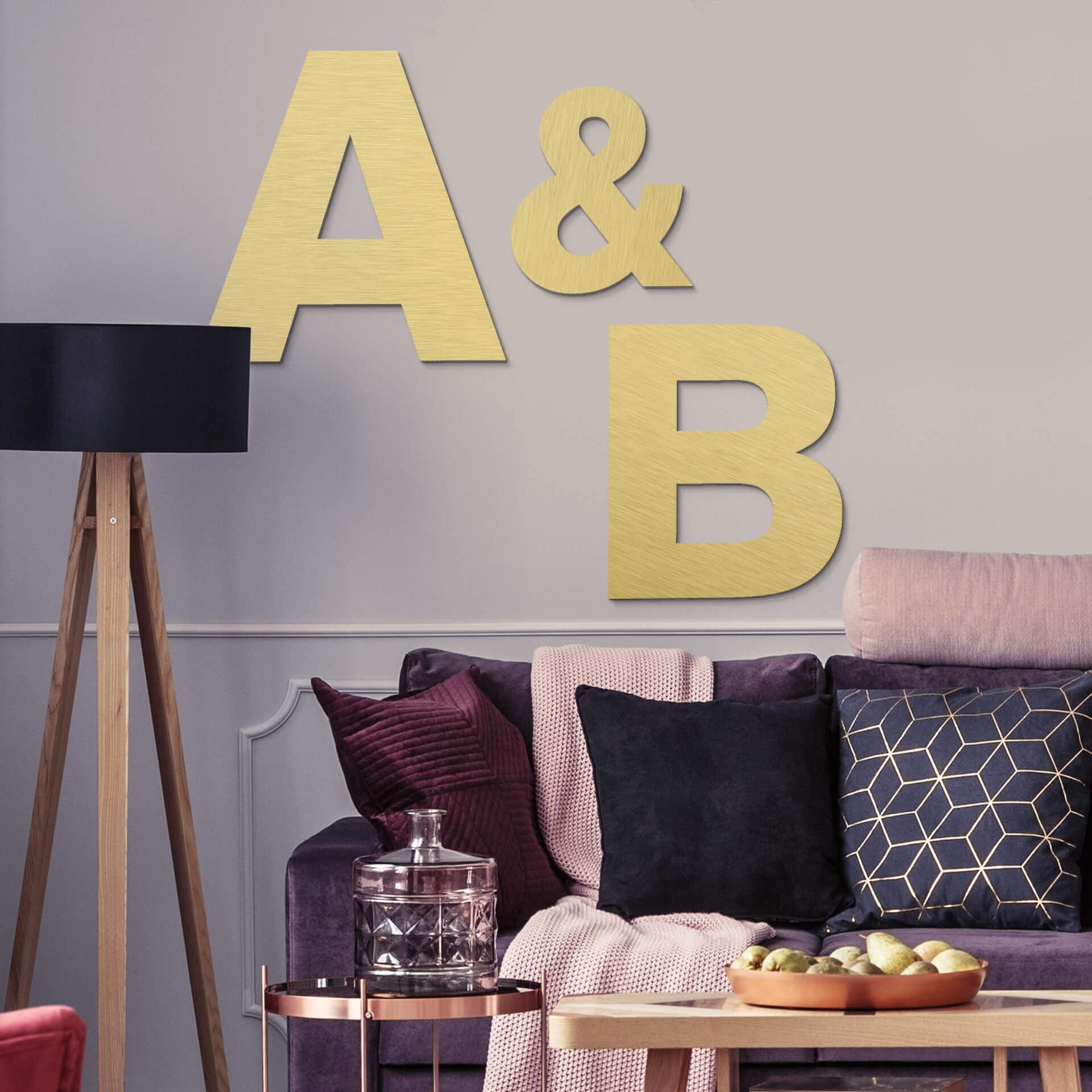 Lettres décoratives en alu-Dibond - Effet doré