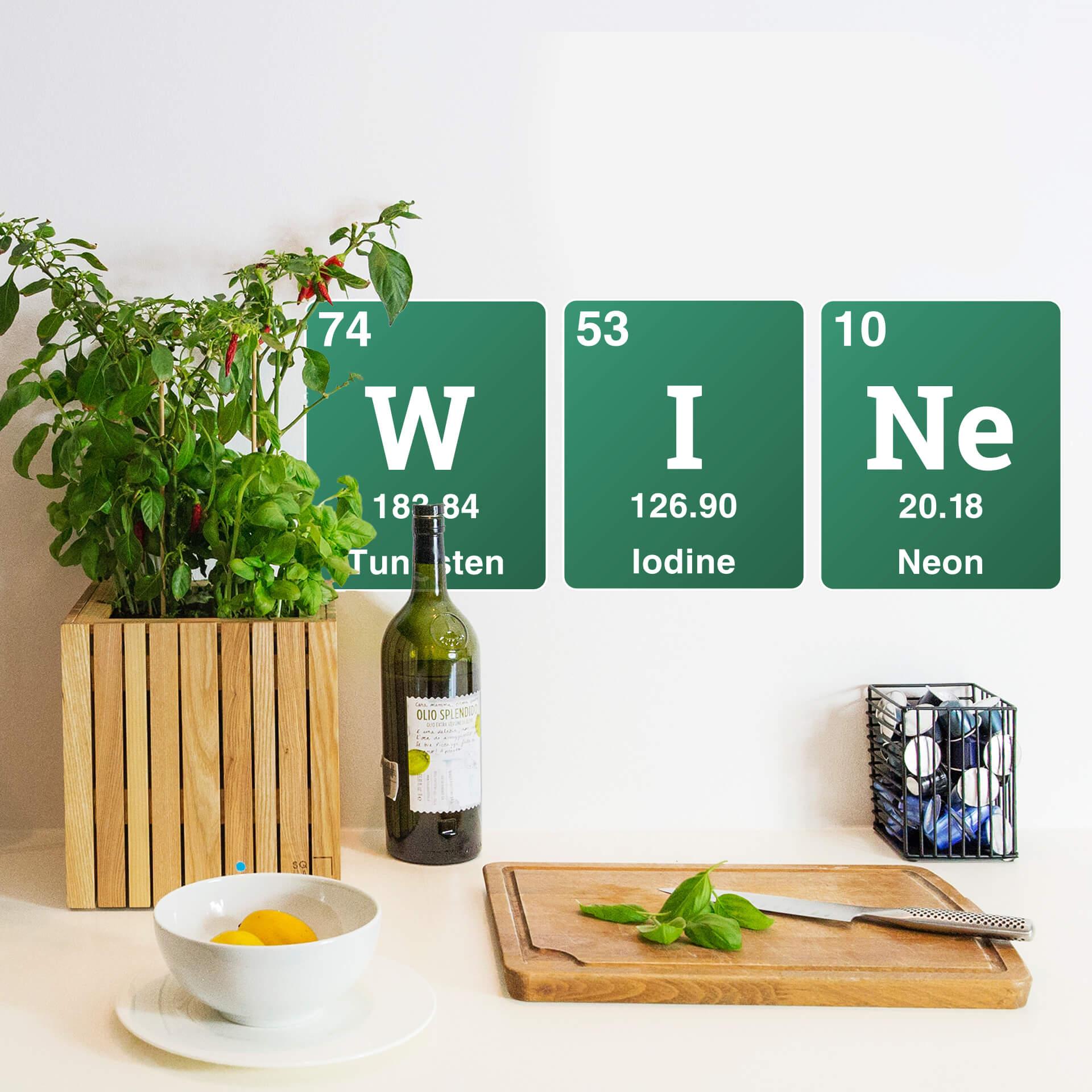 Muursticker Wine - Periodiek Systeem der Elementen