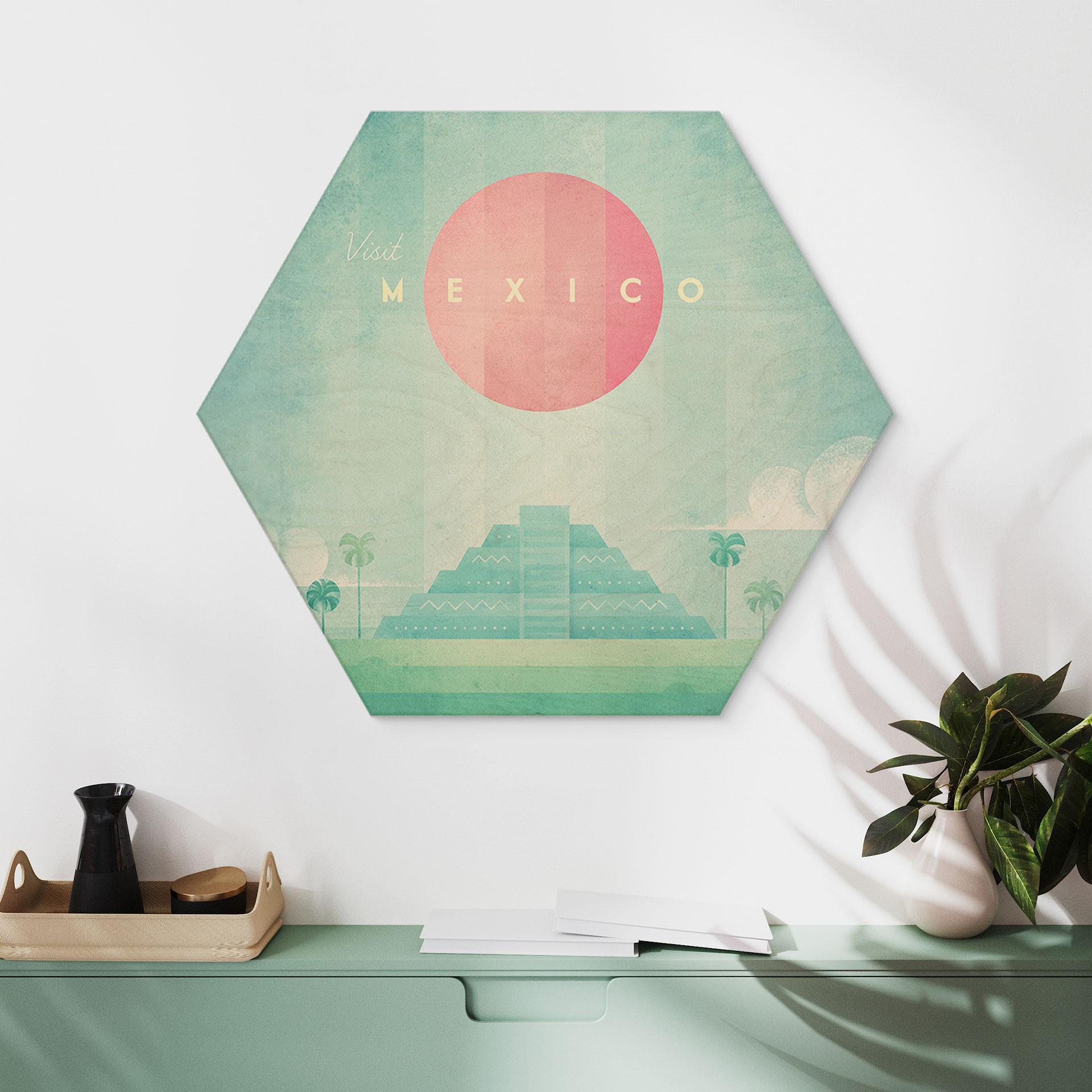 Hexagon-Holzbild Tempel von Kukulcán in Chichén Itzá - Rivers