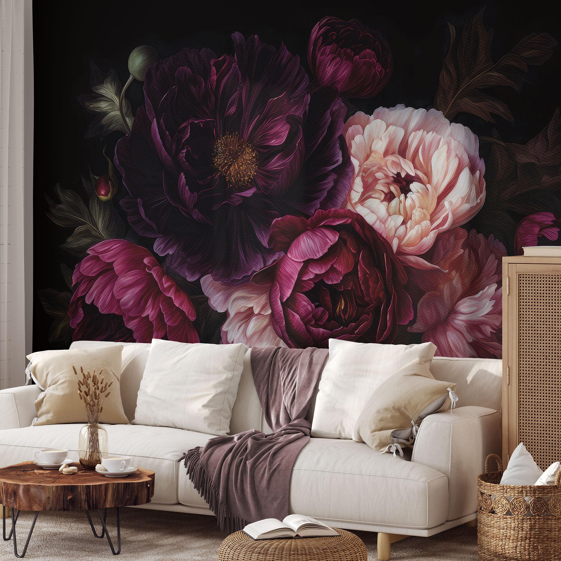 Fototapet Blomsterbuket med pæoner - UN Designs