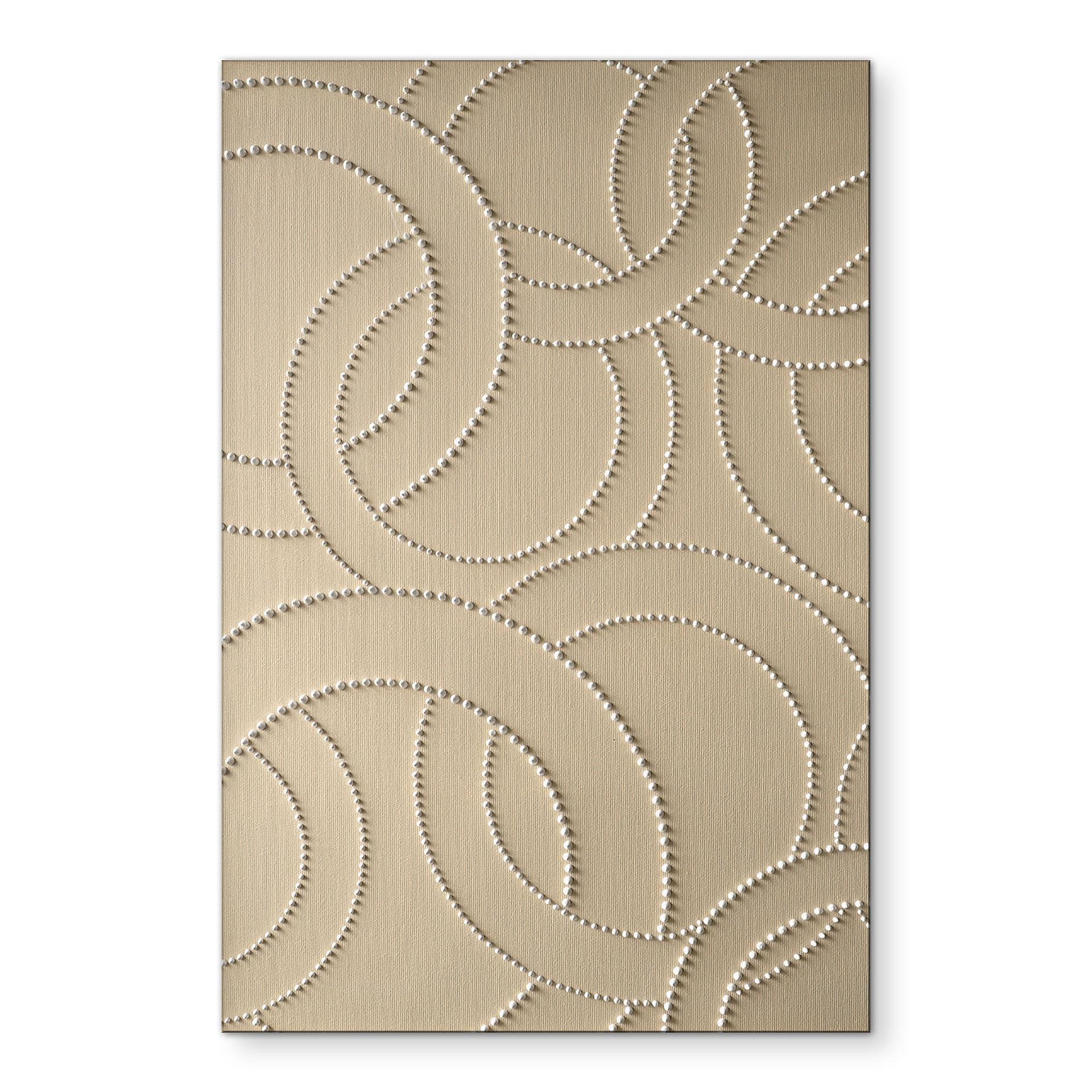 Billede Abstrakte ringe beige - Grande – print på aluminium (Alu-Dibond)