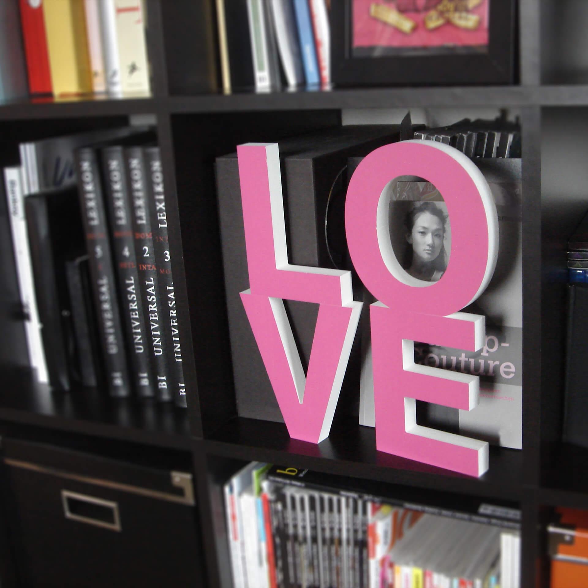 Decoratieletters 3D LOVE roze