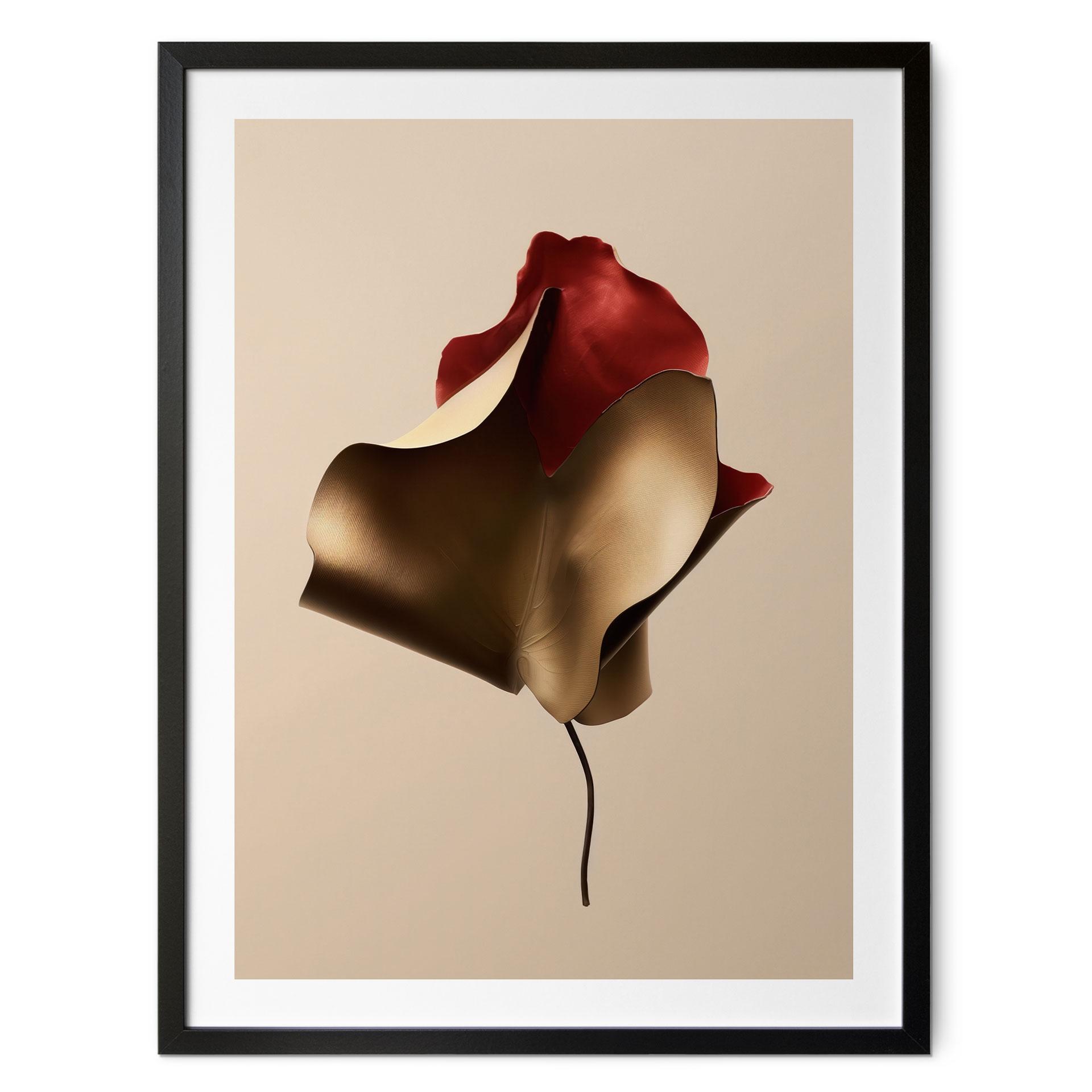 Elegant bladplakat i guld og rød - Alma