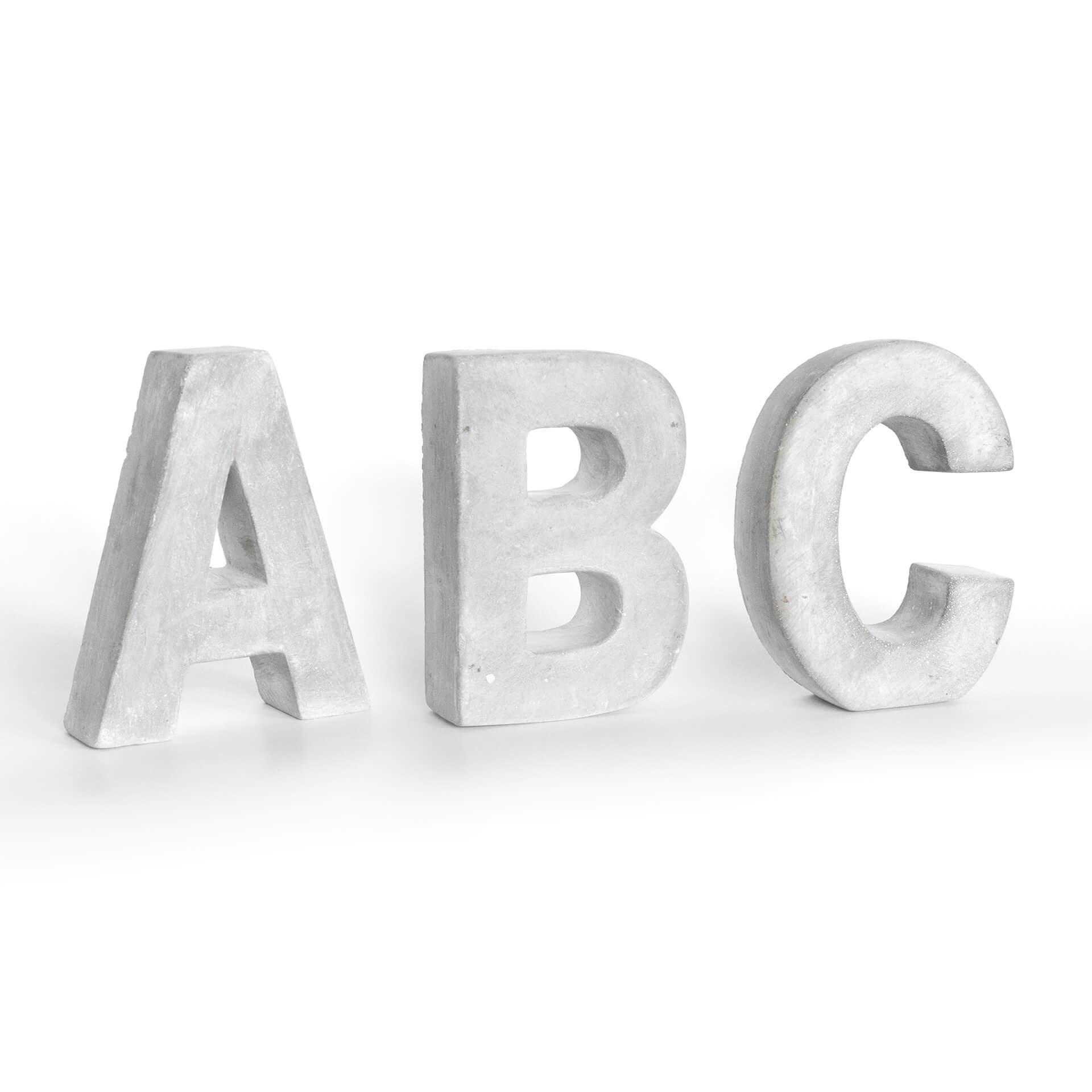 Lettres décoratives en béton - Lettres de l'alphabet (unitaire)