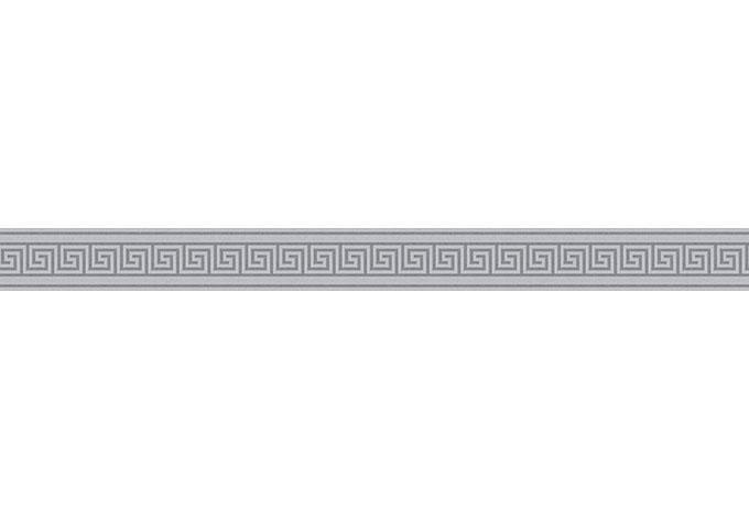 Selbstklebende Tapetenbordüre Grau Metallic Borte-Effekt Mäander Wandbordüre von A.S. Création