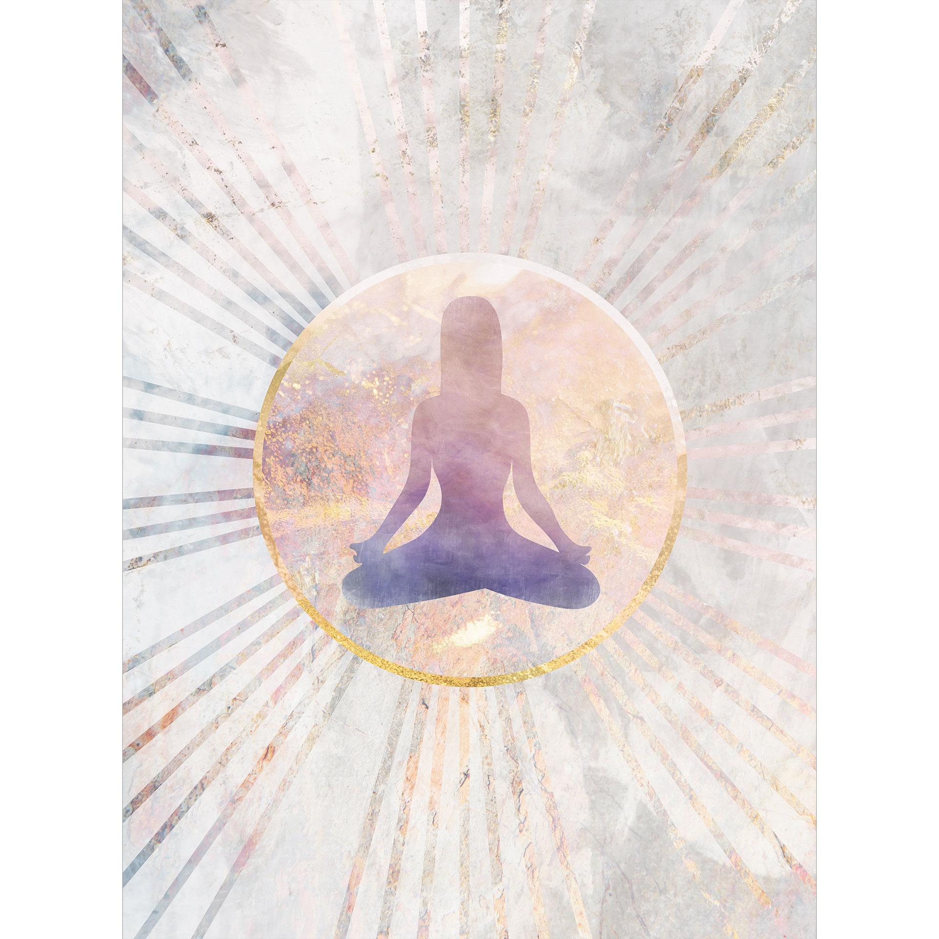 Lotus positie - Meditatie in gouden licht | Yoga Fotobehang - Manovski