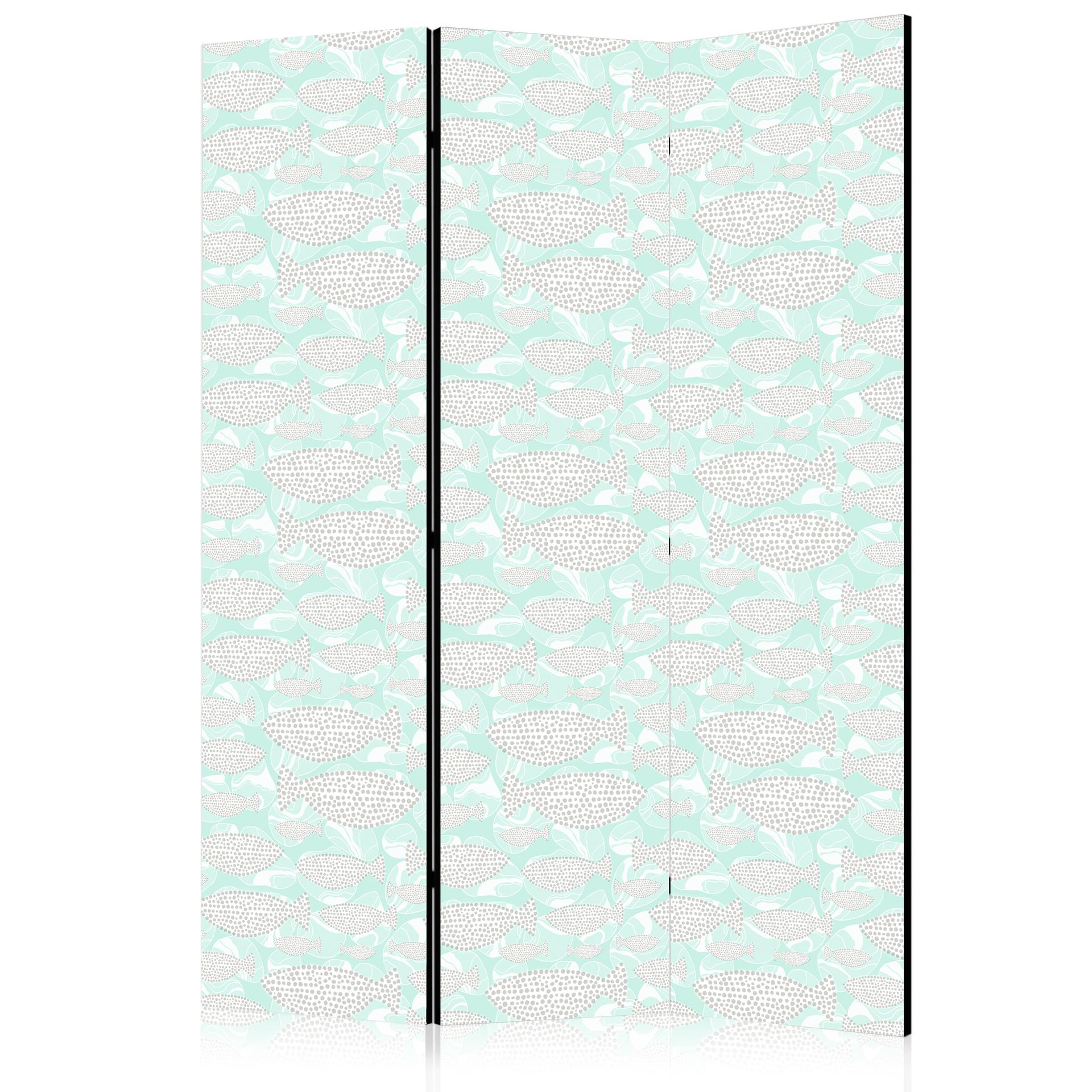 Paravent, Raumteiler freistehend, Trennwand - Minimalist Fish