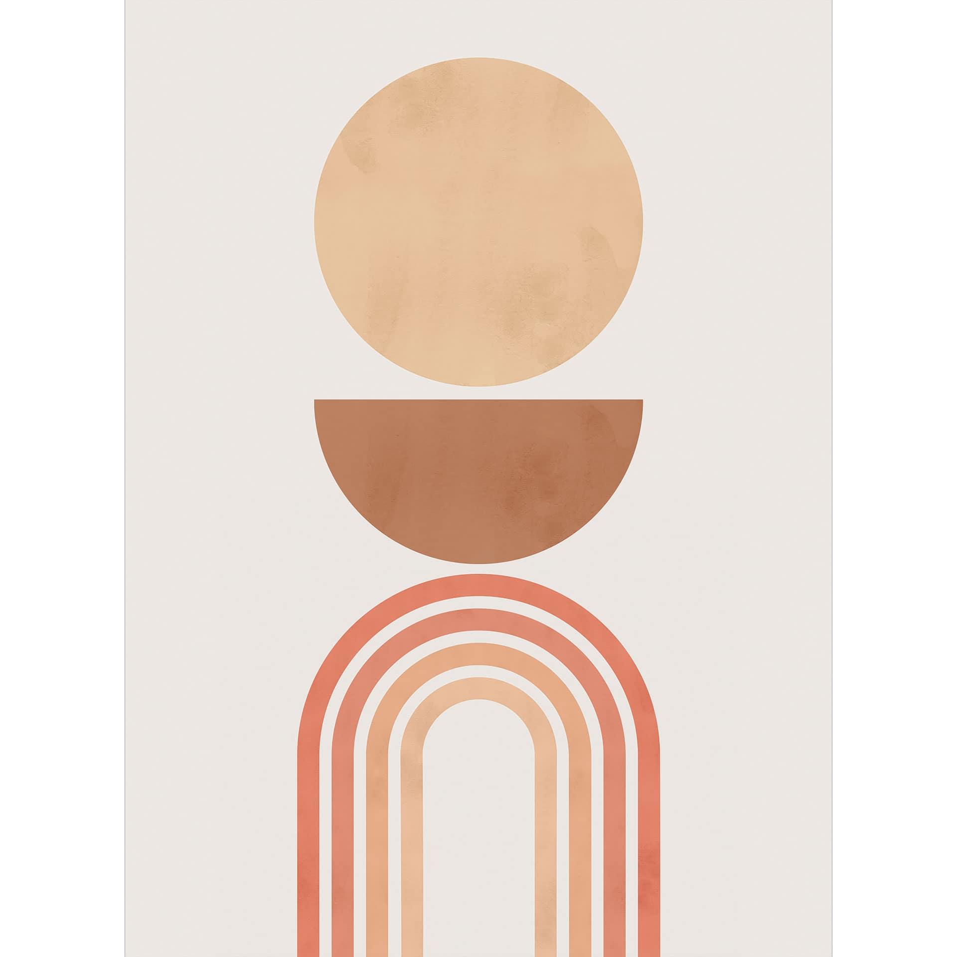 Fotobehang Abstract evenwicht - Retro bogen en cirkels - Costa