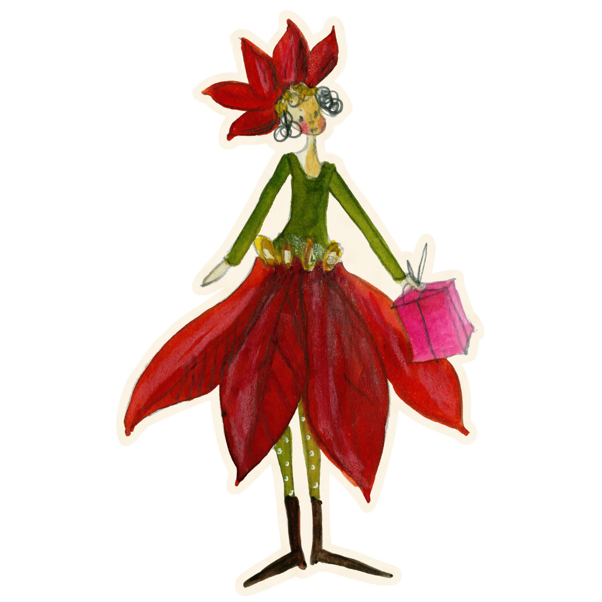 Muursticker Leffler – Bloemenvrouwtje December