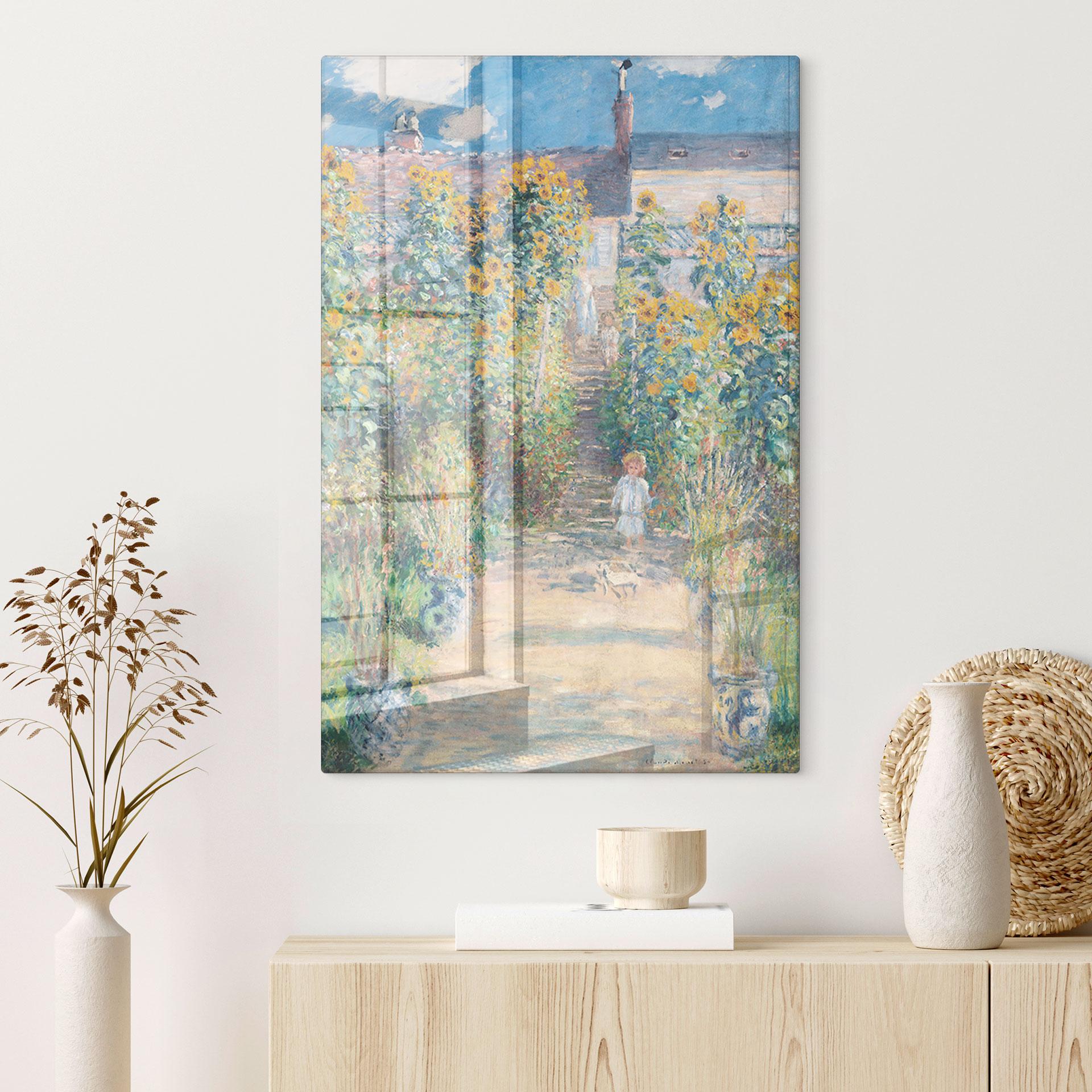 Glasbillede - Monet - Monets have i Vétheuil