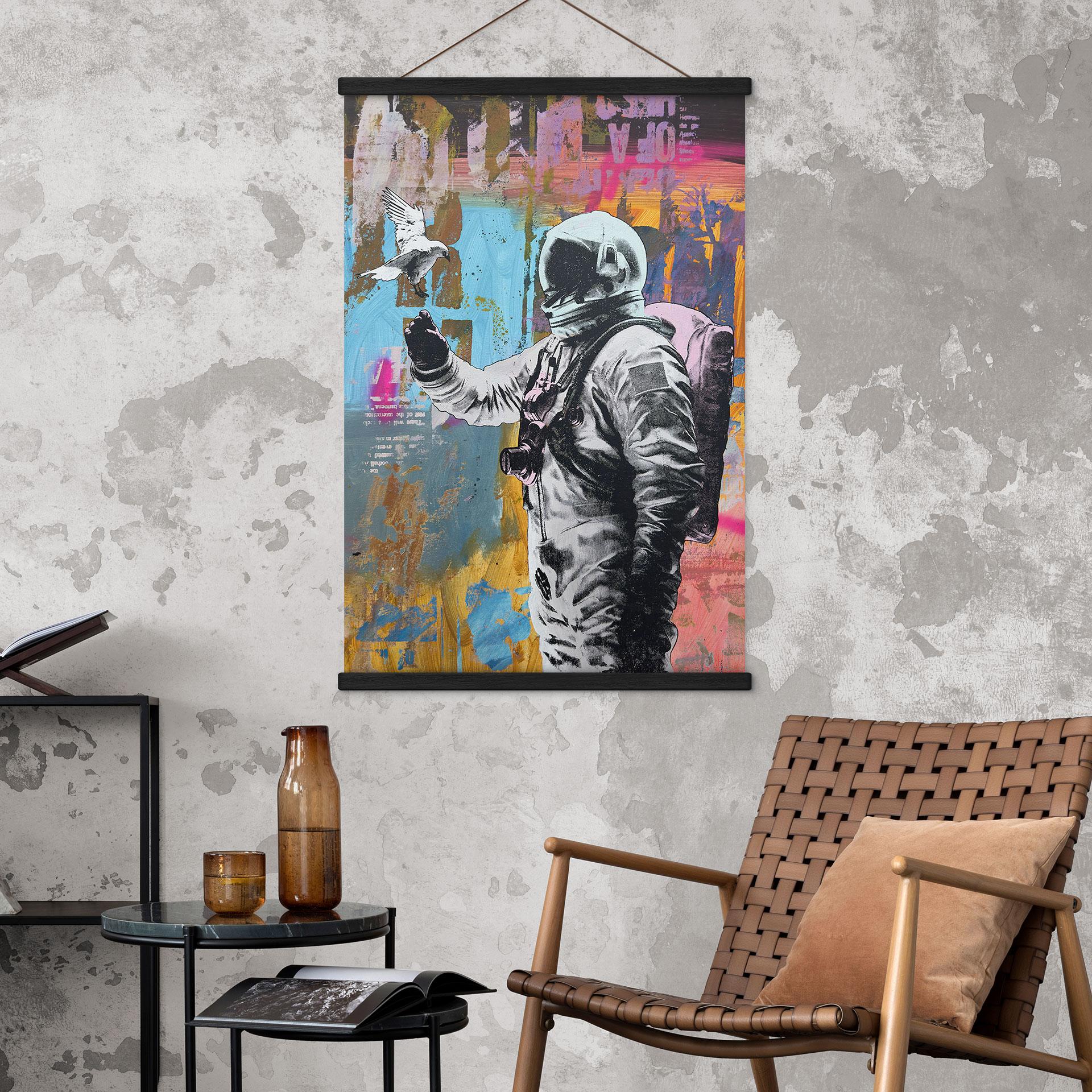 Stofbillede af astronaut med due - Kuryliuk