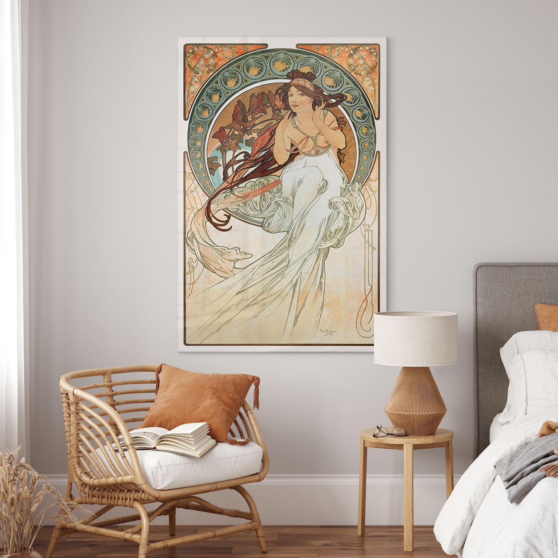 Acrylglasbild Mucha - Vier Künste: Die Musik