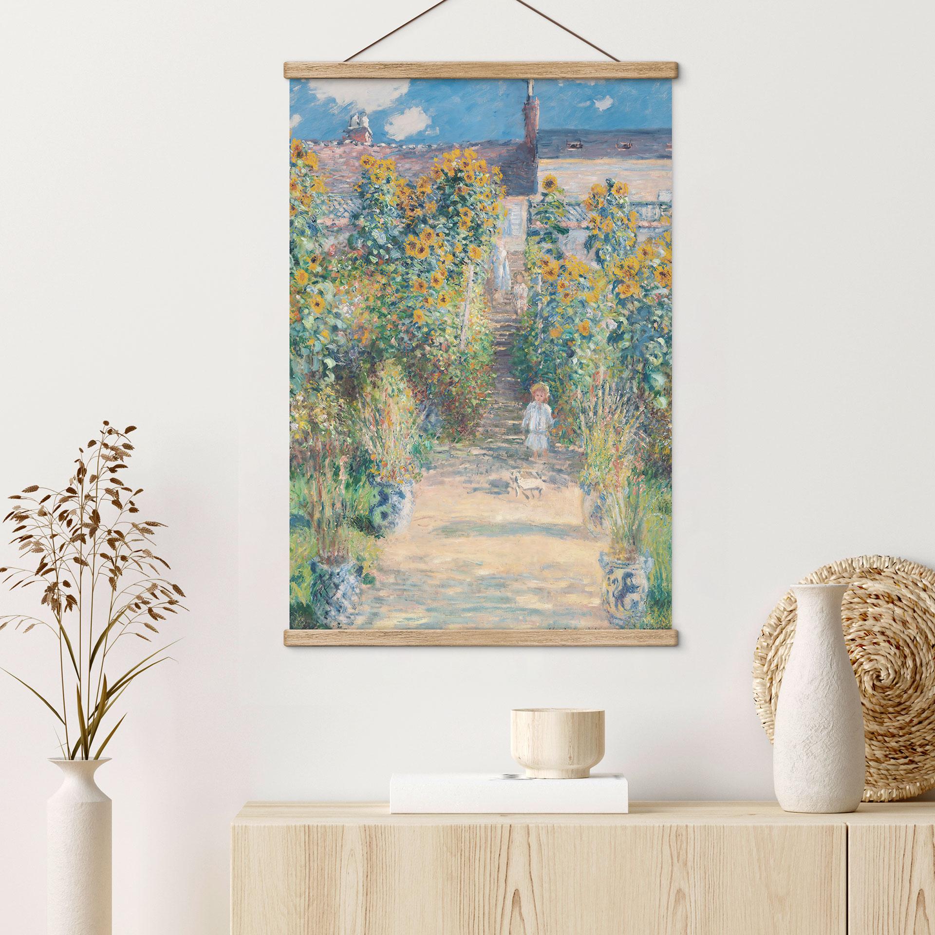Tekstil plakat af Monet - Monets have i Vétheuil