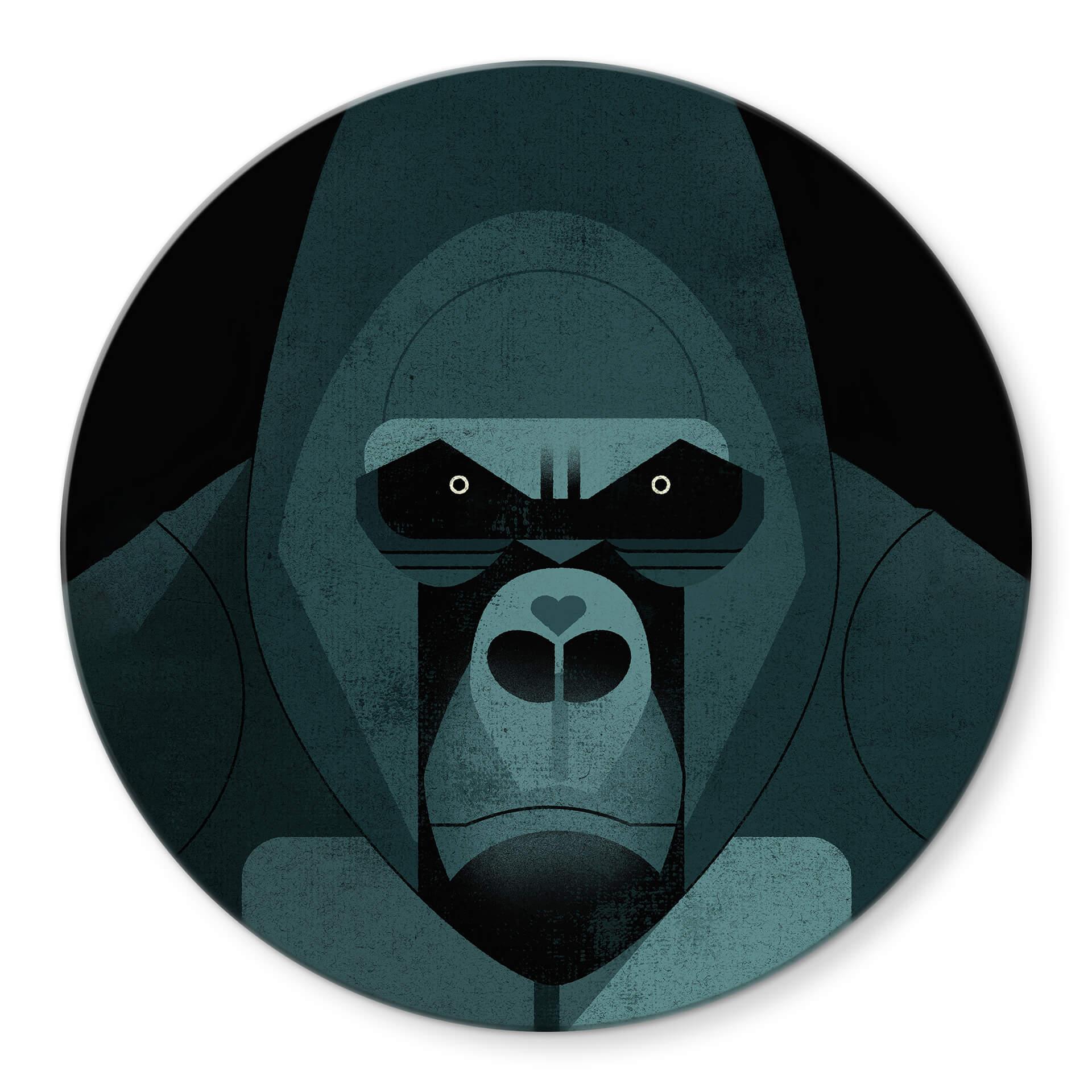 Glasbillede - Gorilla - Braun